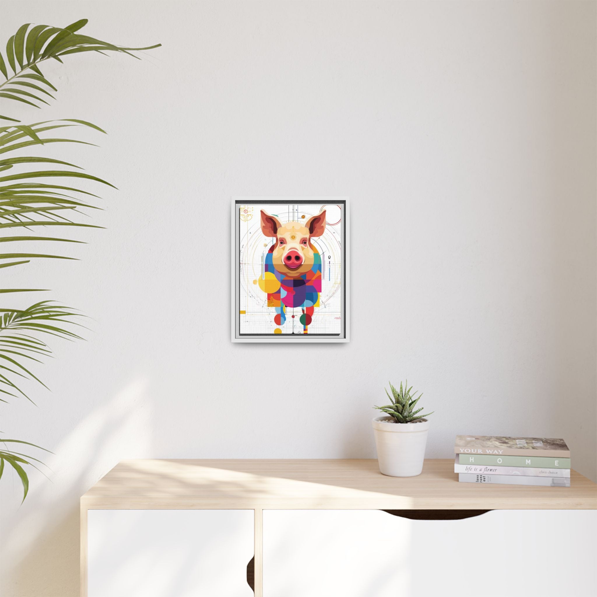 Geometric Pig: Digital Cubist Portrait, Mathematical Animal Abstraction   |    Custom Orders Available