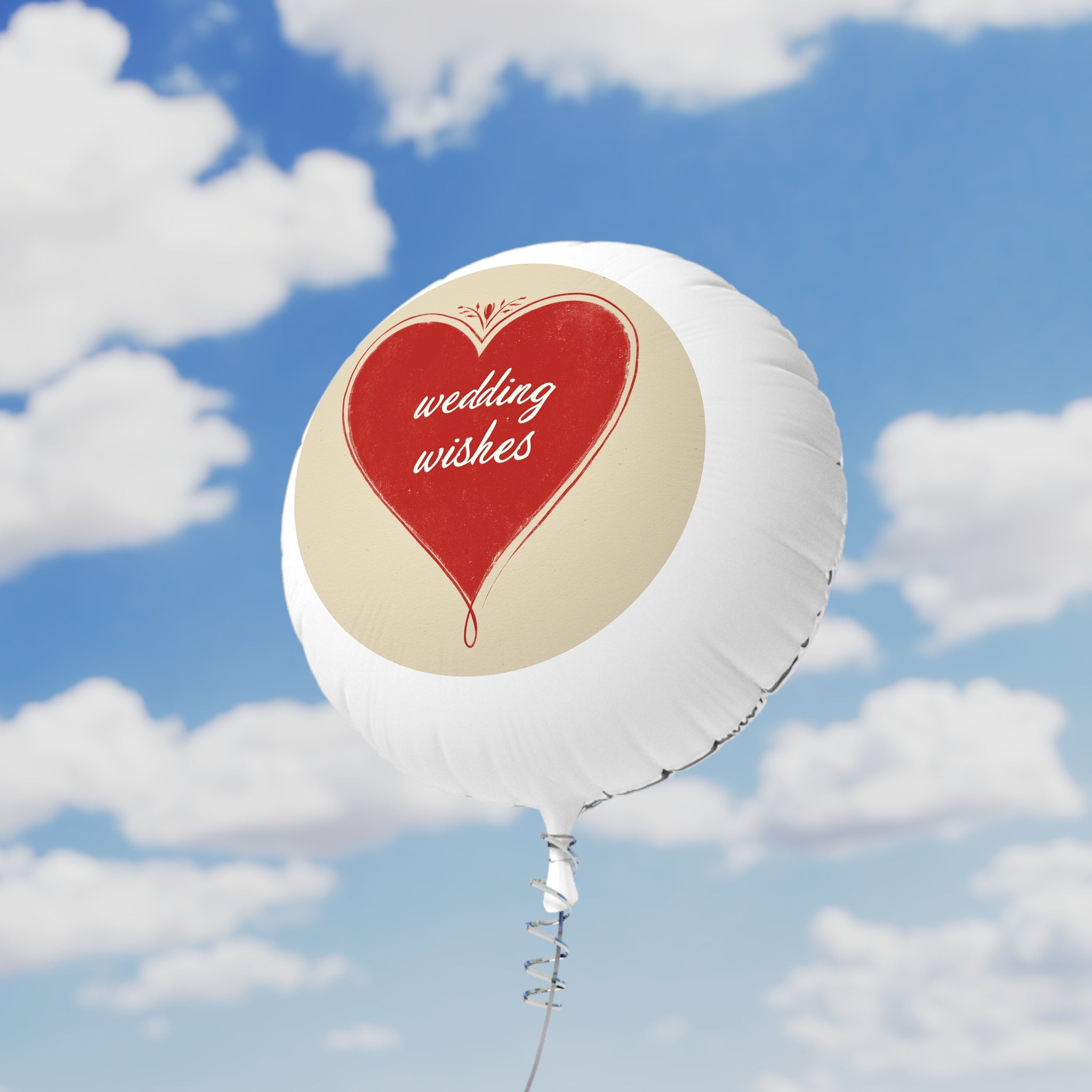Wedding Wishes Heart Mylar Balloon