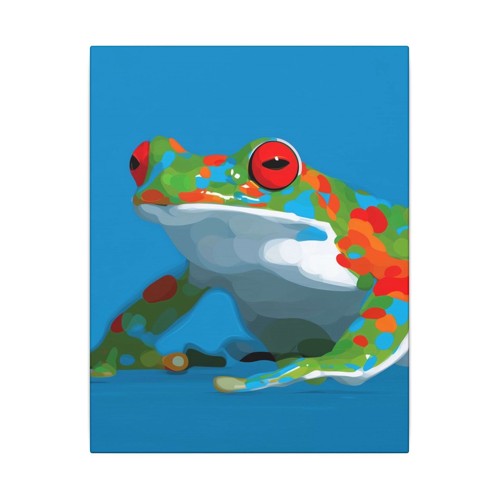 Chromatic Amphibian: Geometric Frog Portrait, Digital Illustration in Bold Color Blocks   |    Custom Orders Available