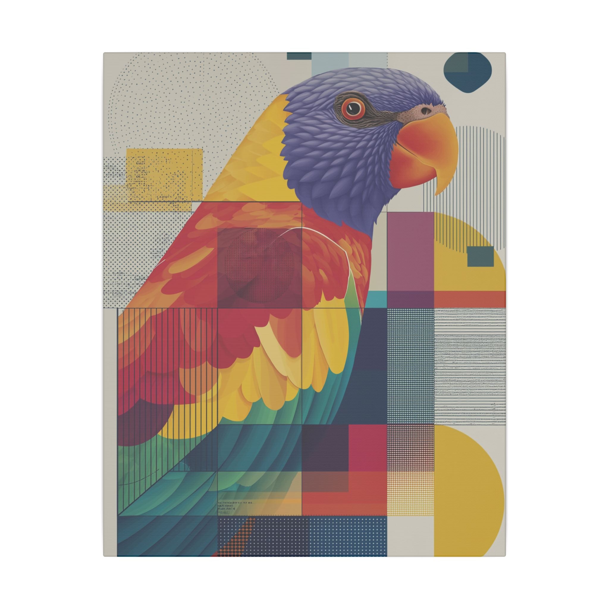 Prismatic Parrot: Geometric Abstract Art, Modern Colorful Bird Print   |    Custom Orders Available