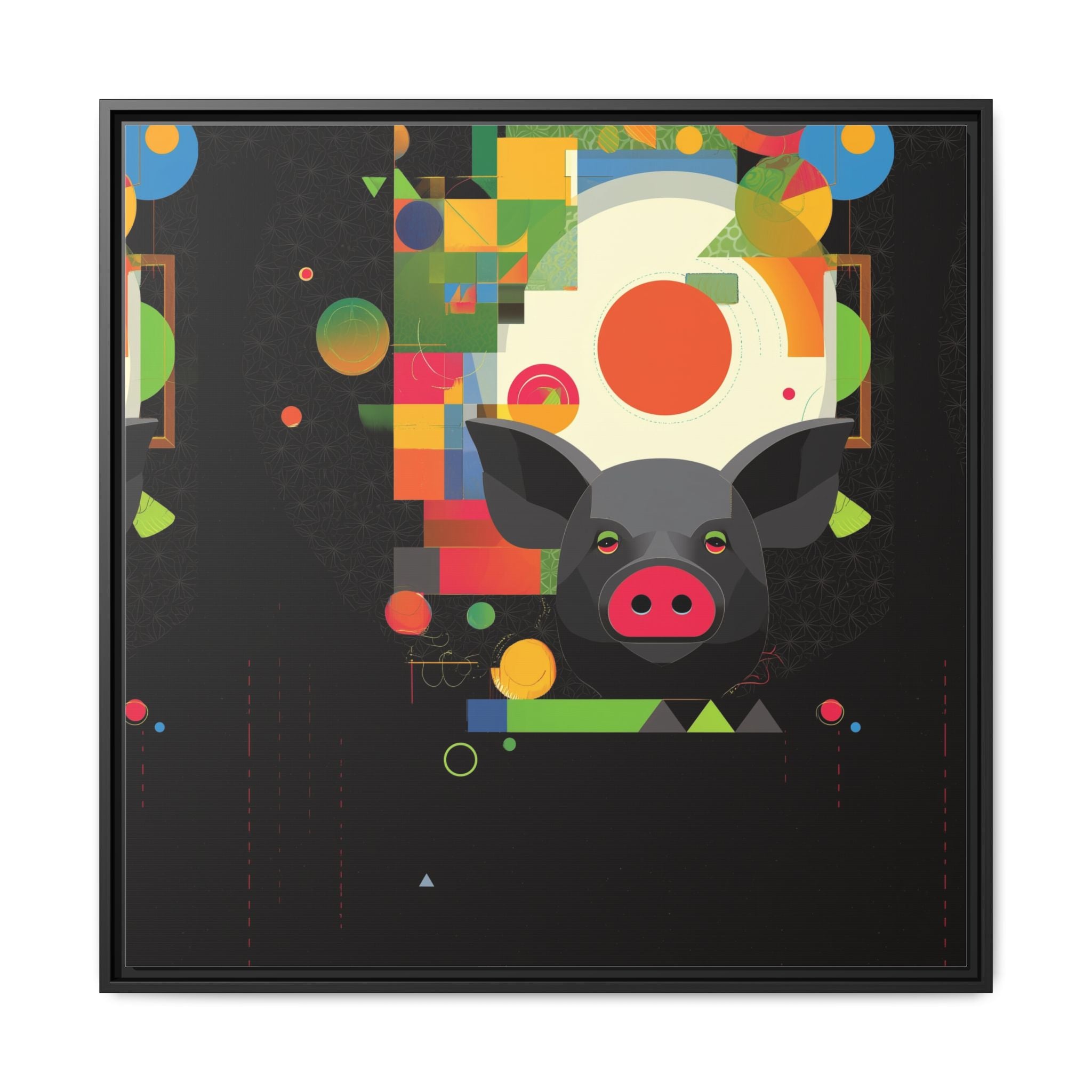 Prismatic Porcine: Geometric Digital Art, Cubist Pop Pig Portrait   |  Personalized & Custom Orders Available