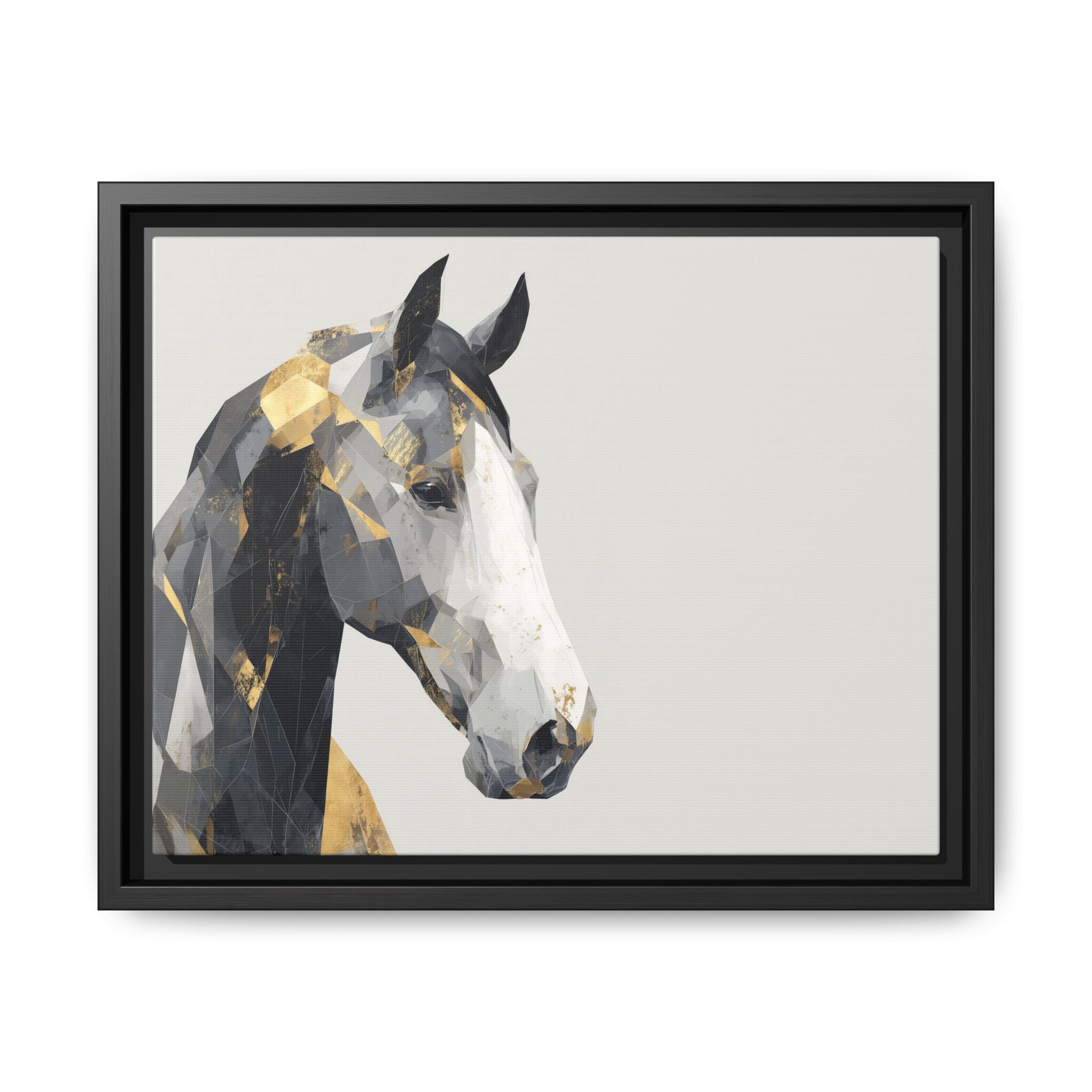 Geometric Stallion: Cubist Equine Art, Modern Metallic Polygonal Design   |  Personalized & Custom Orders Available