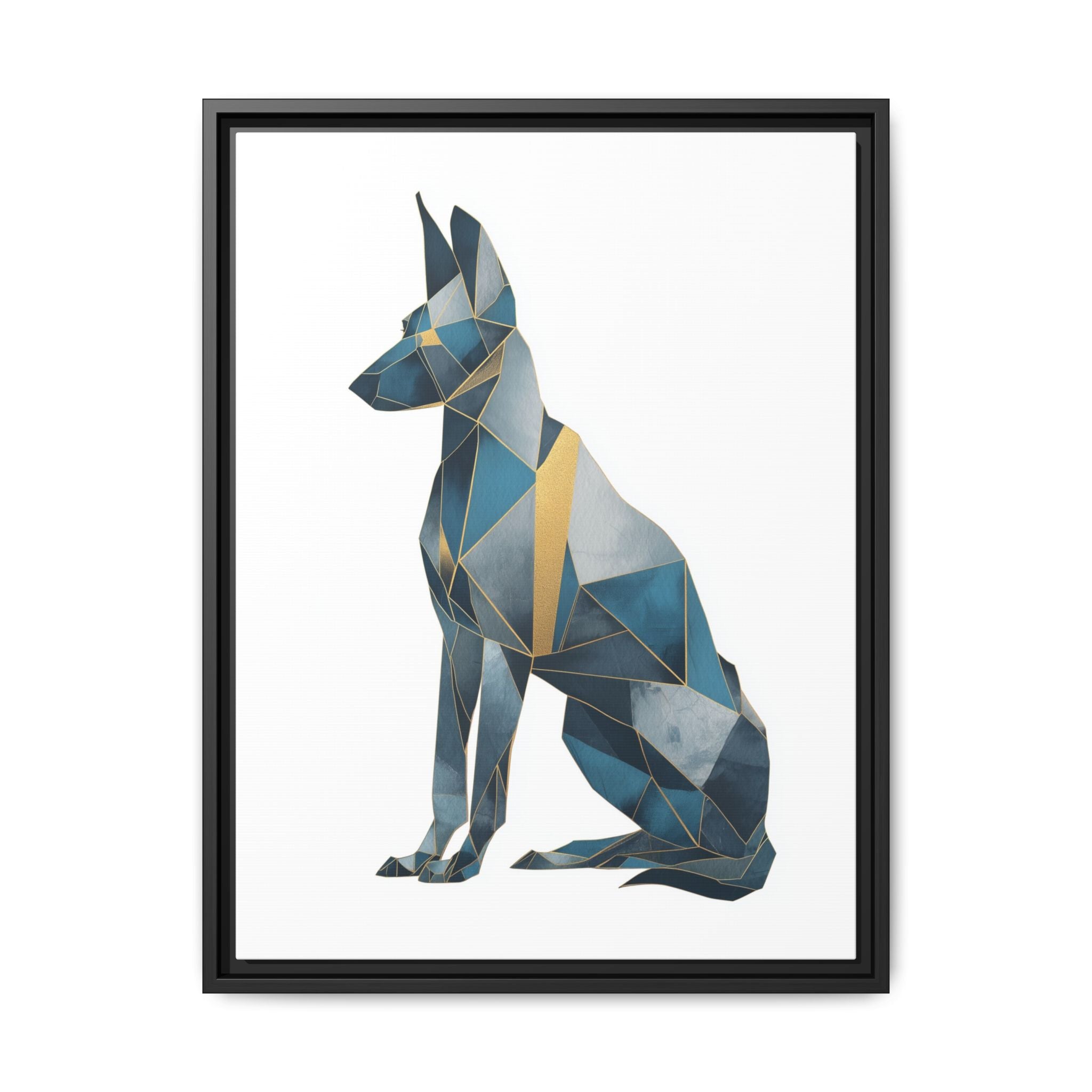 Geometric Canine Mosaic: Fractured Blue Shepherd, Modern Polygonal Art   |  Personalized & Custom Orders Available