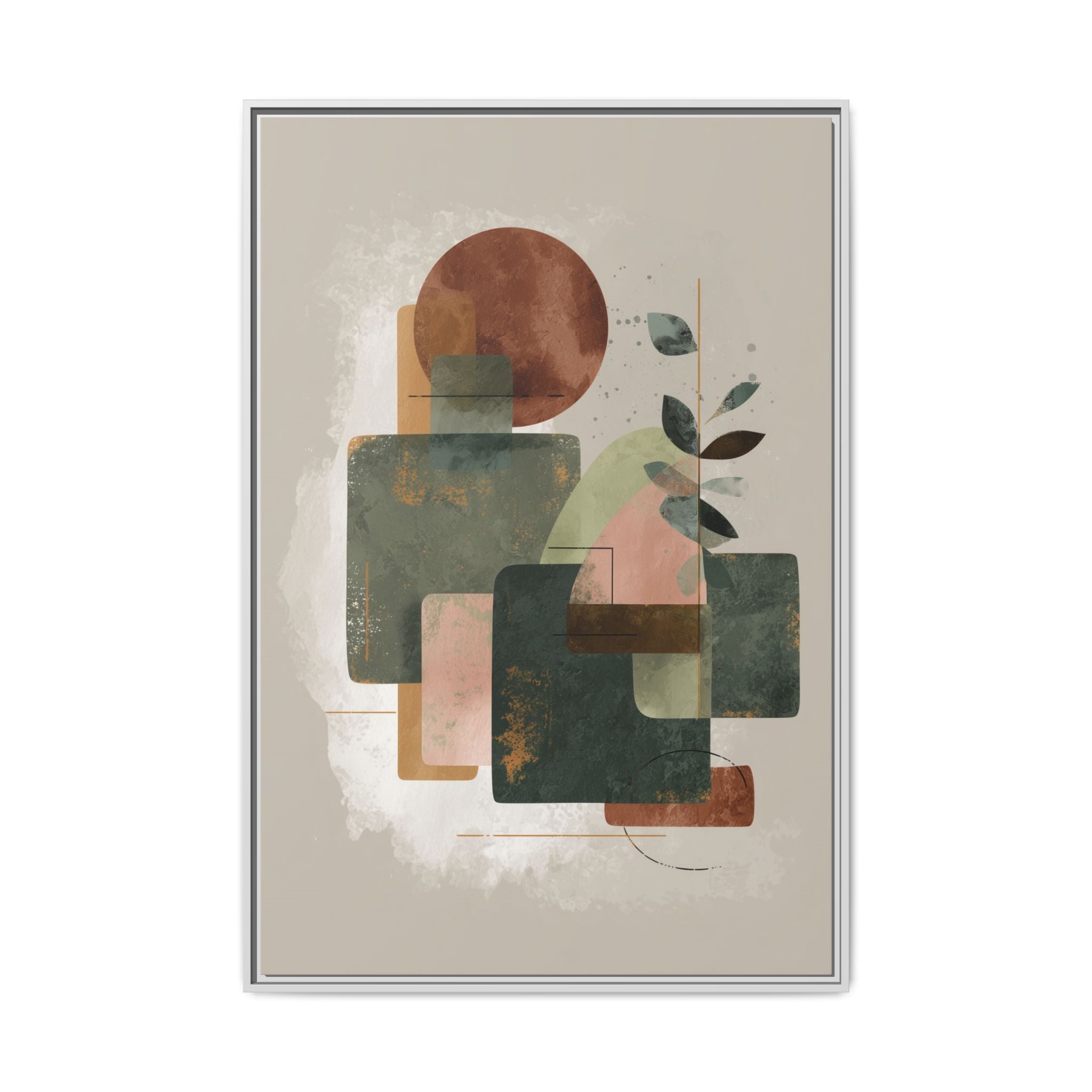 Geometric Harmony: Abstract Watercolor Composition, Mid-Century Modern Design, Organic Shapes   |   Custom Orders Accepted