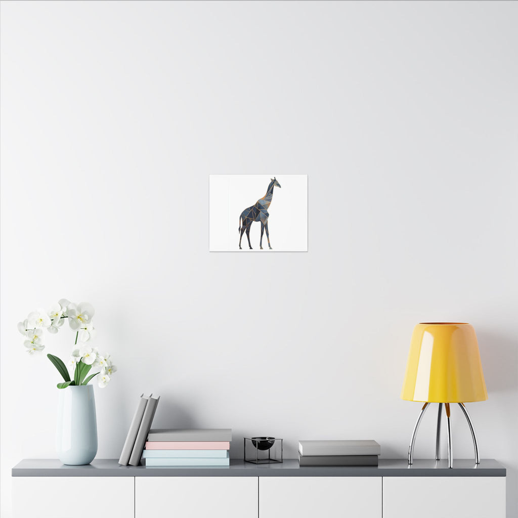 Geometric Giraffe: Low Poly Wildlife Art, Blue Polygon Design, Modern Abstract Animal Portrait   |  Personalized & Custom Orders Available