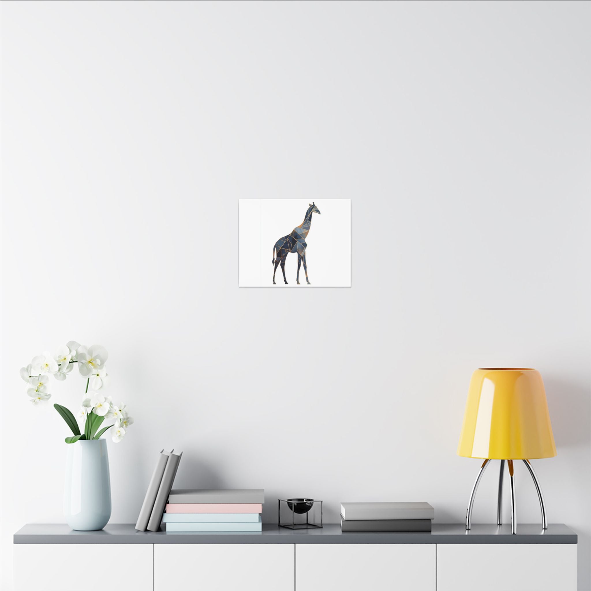 Geometric Giraffe: Low Poly Wildlife Art, Blue Polygon Design, Modern Abstract Animal Portrait   |  Personalized & Custom Orders Available