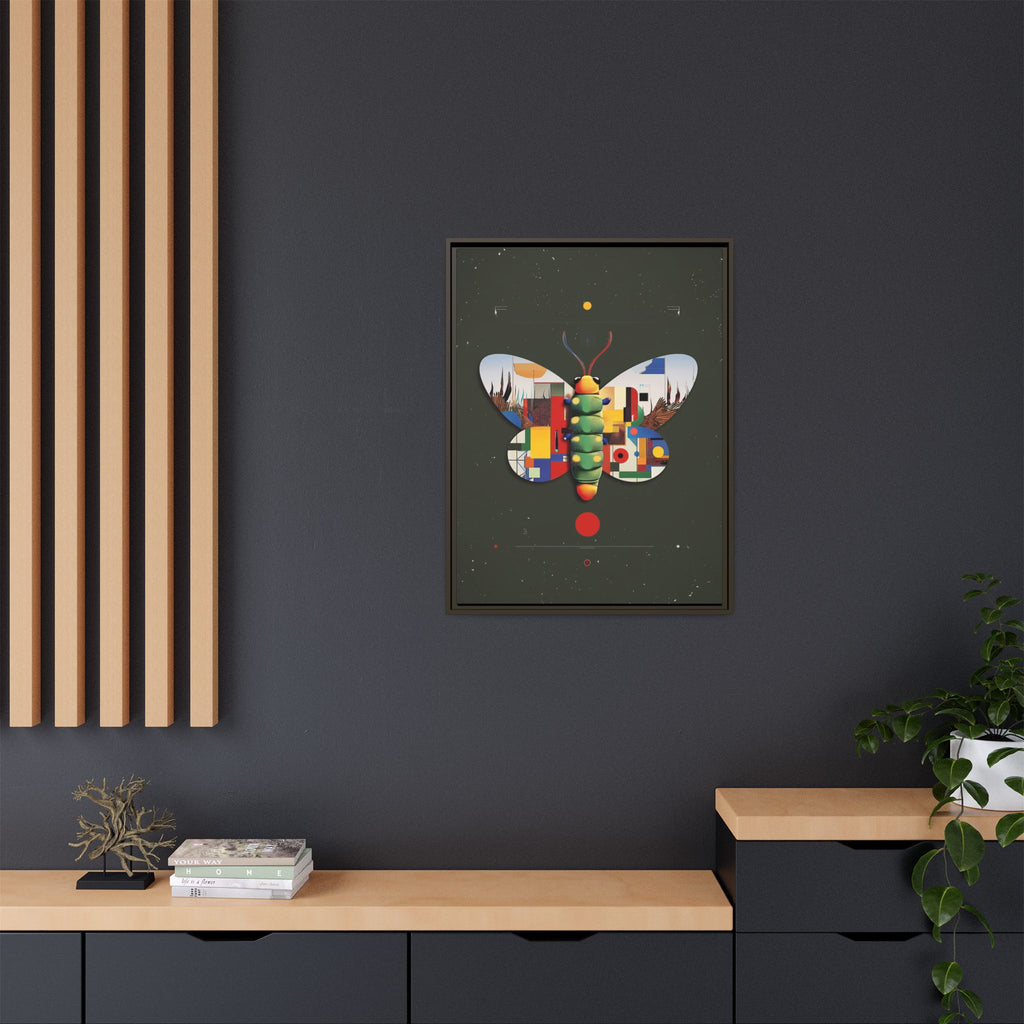 Geometric Butterfly Framed Print : Digital Cubist Interpretation, Modernist Entomological Design   |  Personalized & Custom Orders Available