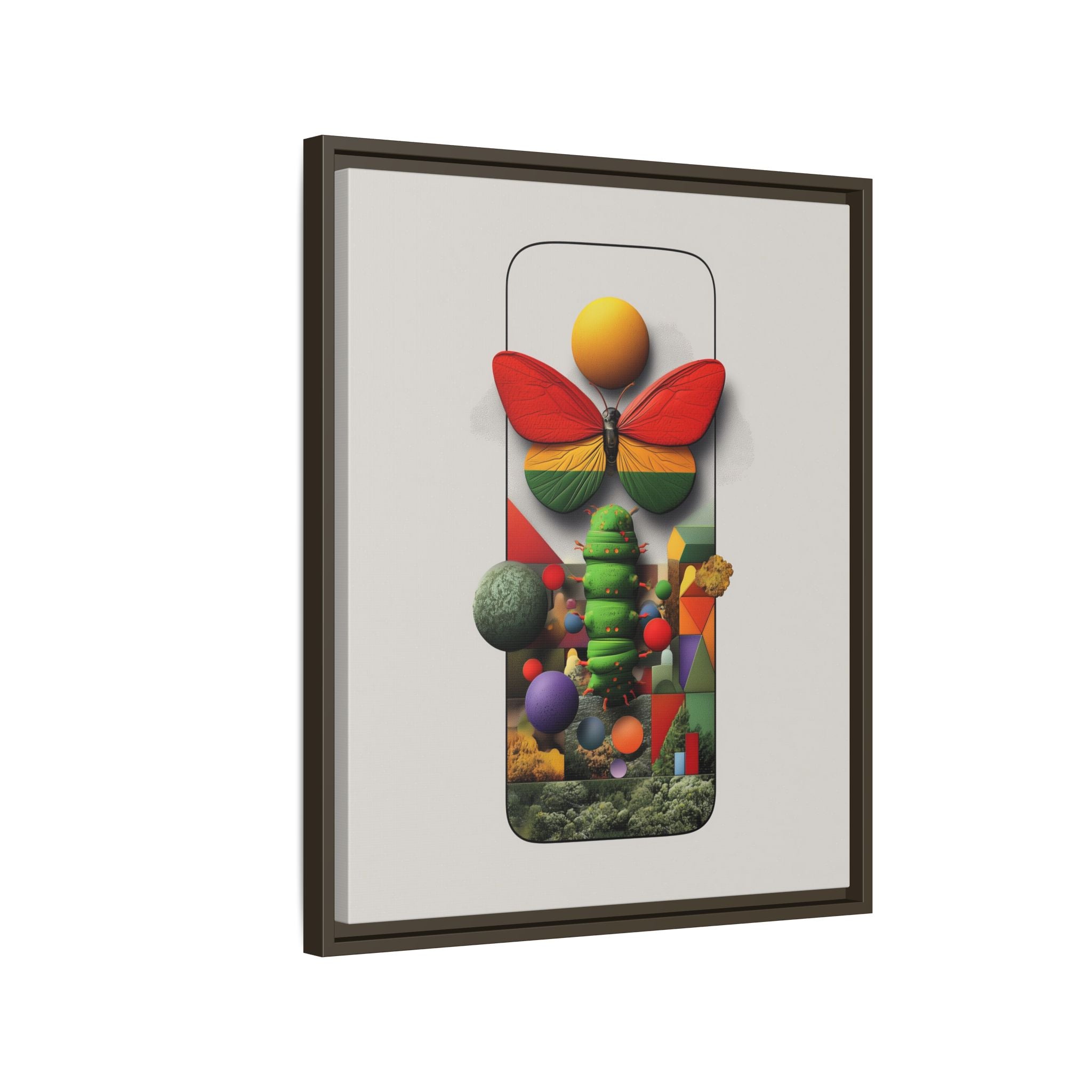 Metamorphosis Framed Print : Geometric Nature Transformation, Vibrant Butterfly Composition   |  Personalized & Custom Orders Available