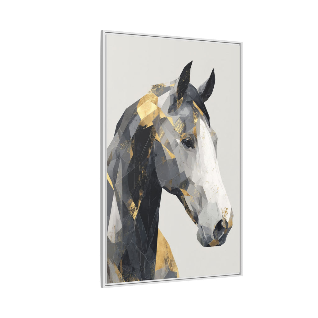 Geometric Stallion: Cubist Equine Art, Modern Metallic Polygonal Design   |  Personalized & Custom Orders Available