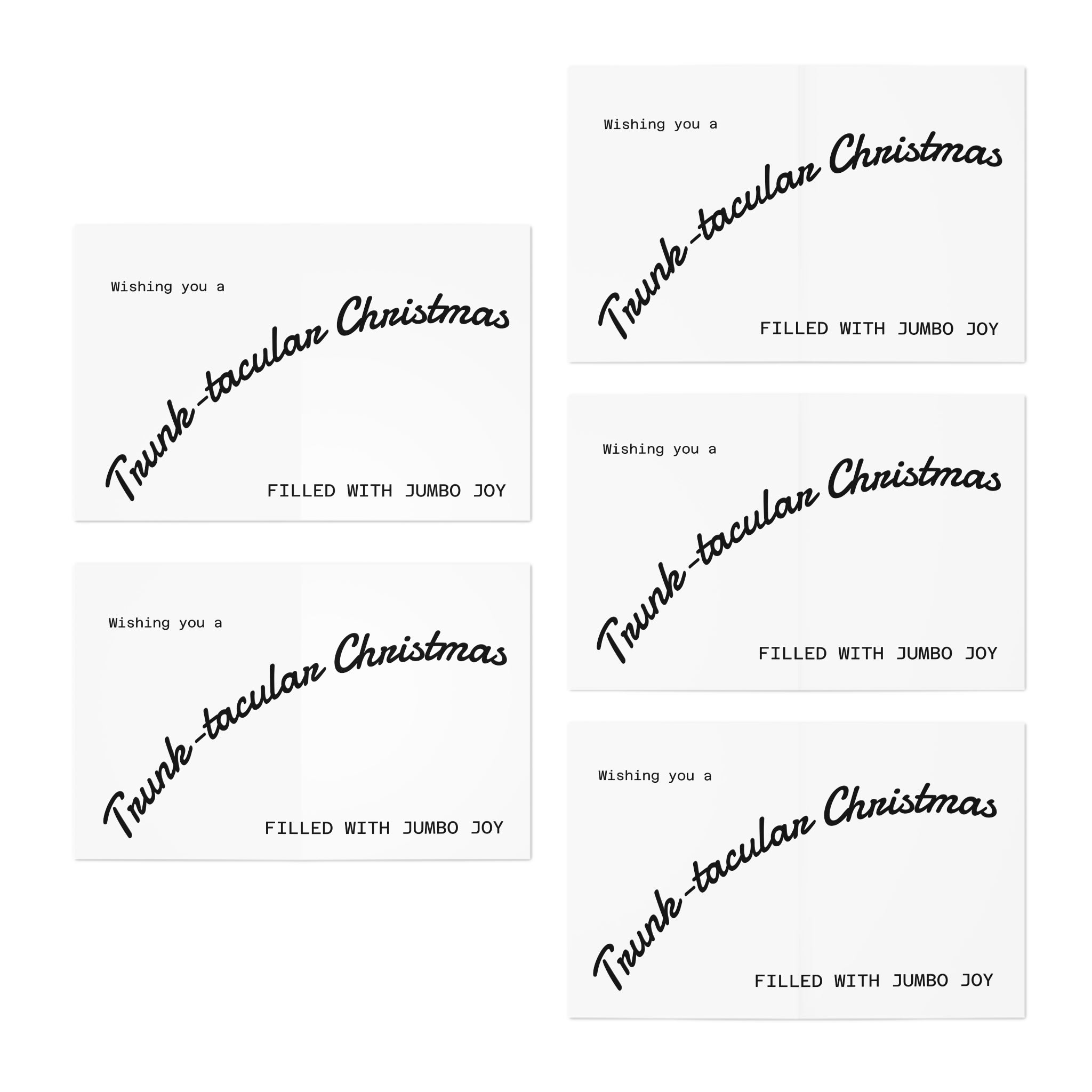 Cute Elephant Greeting Cards for Christmas, Holiday Card Set, Cute Christmas Cards, Kids Greeting Cards, Animal Love