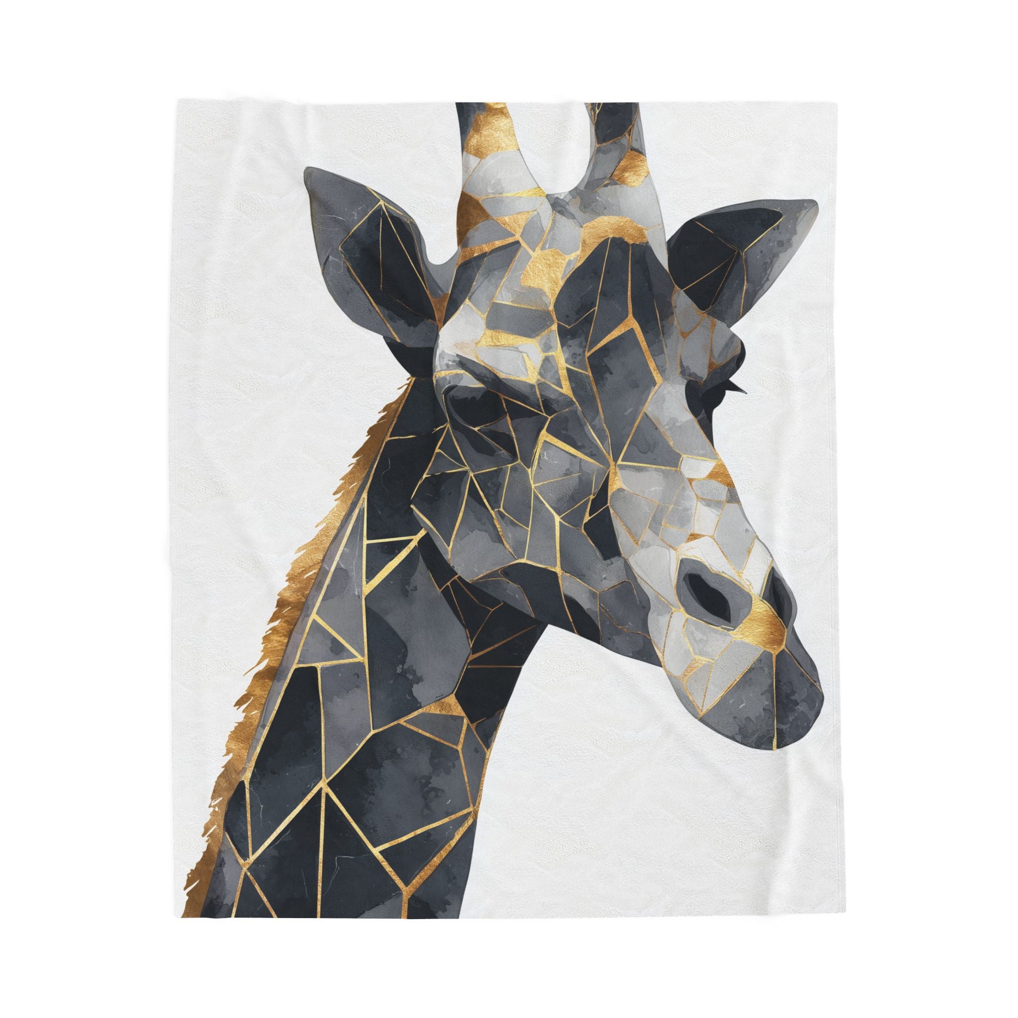 Geometric Giraffe Doona Cover: Modern Mosaic, Angular Metallic Design, Contemporary Animal Art   |  Personalized & Custom Orders Available