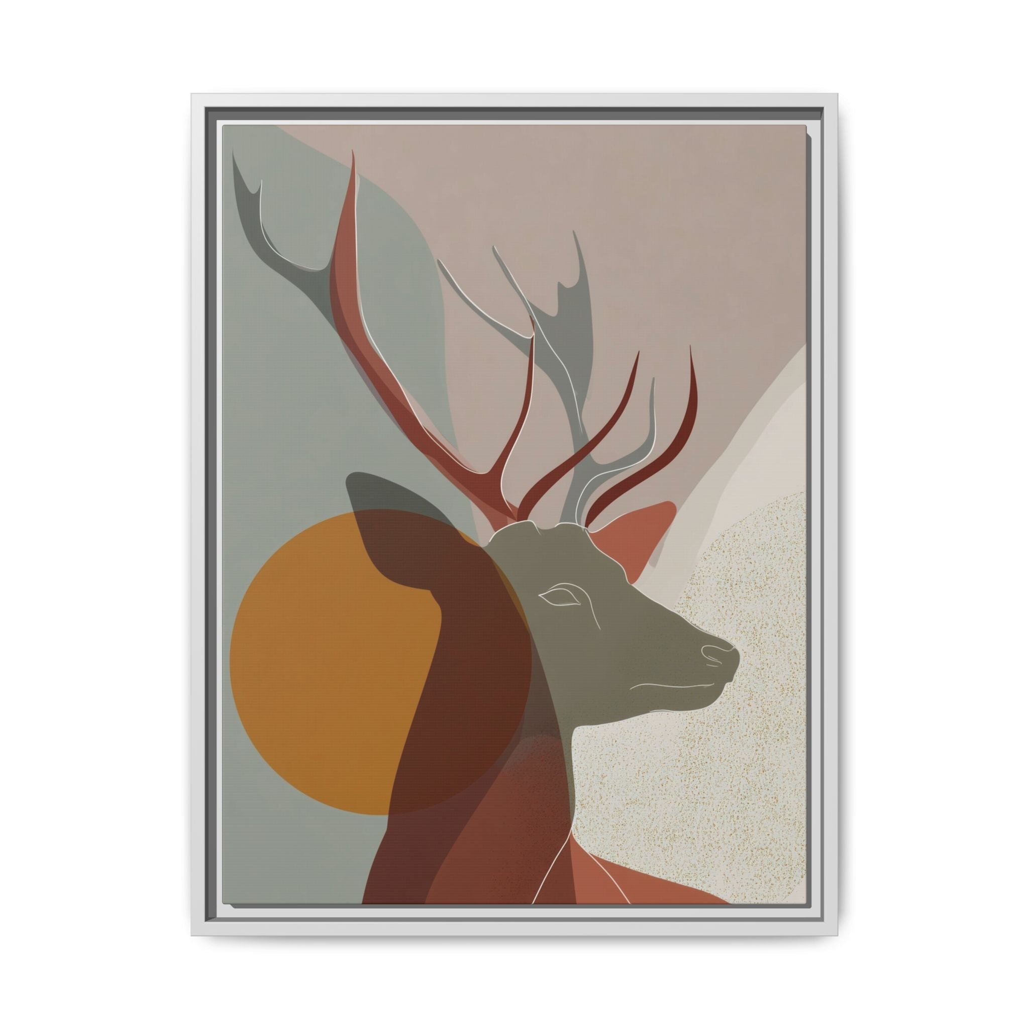 Rustic Reverie Framed Print : Minimalist Deer Profile, Contemporary Graphic Art Print   |  Personalized & Custom Orders Available