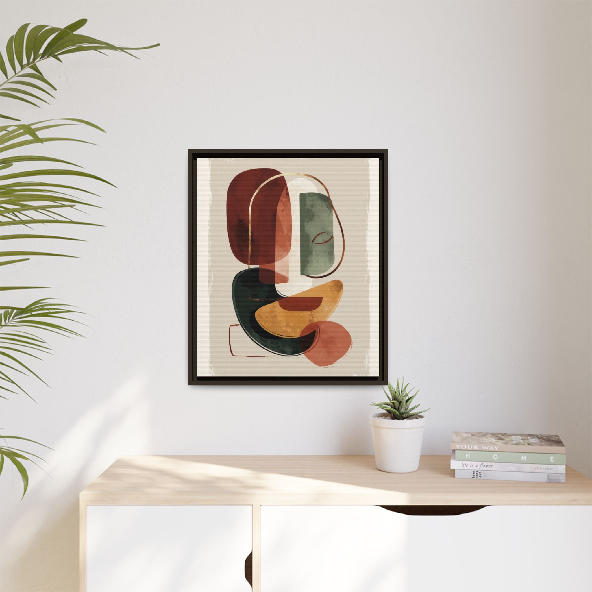 Layered Geometries: Mid-Century Modern Composition, Organic Abstract Design, Translucent Intersecting Shapes   |   Custom Orders Accepted