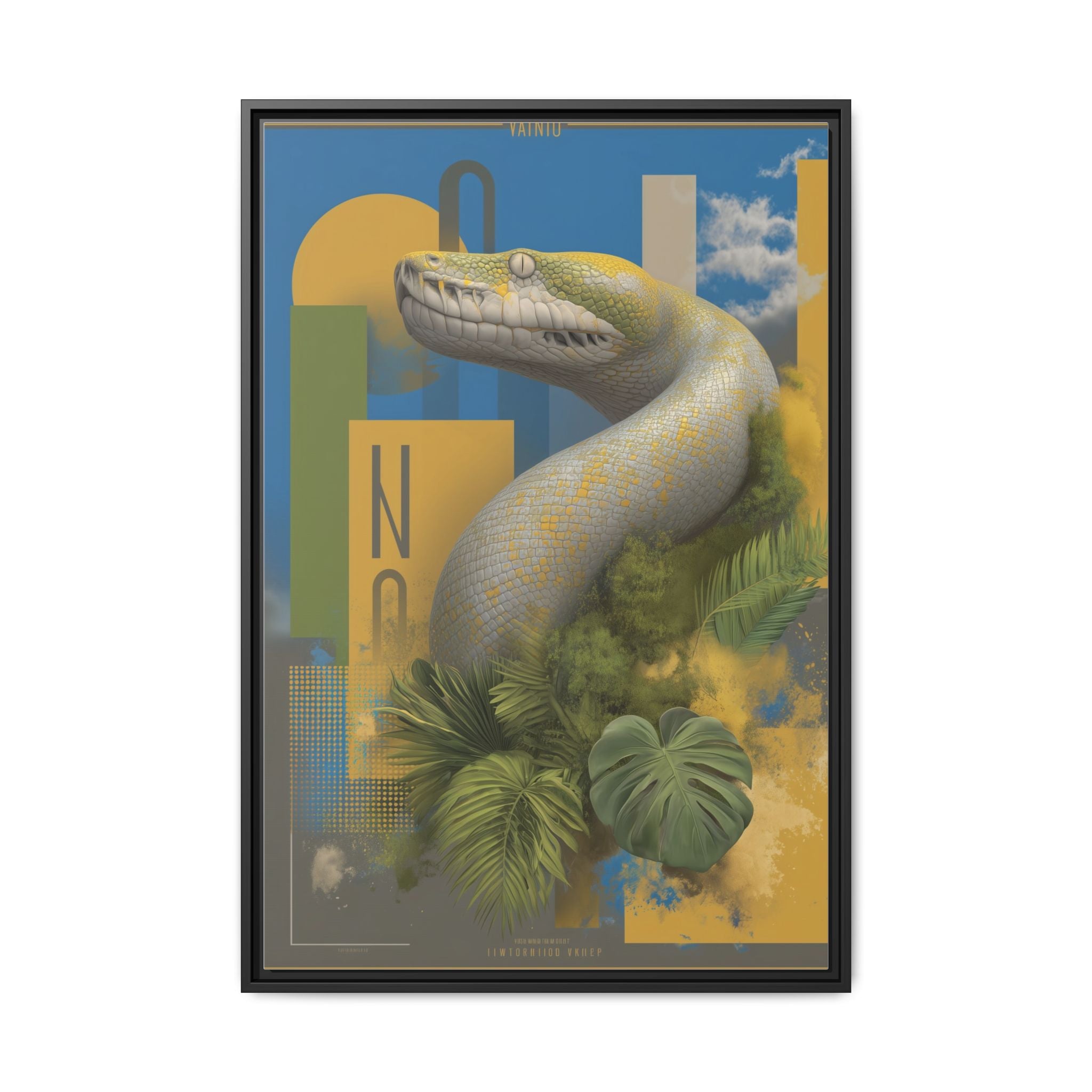 Serpent's Geometry: Tropical Anaconda Graphic Design, Modern Wildlife Illustration   |  Personalized & Custom Orders Available