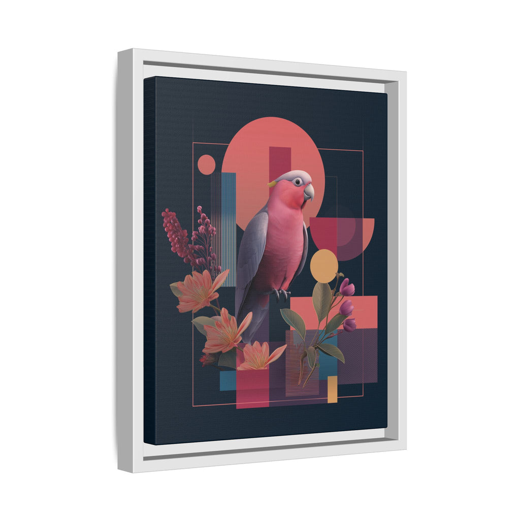 Galah Geometric Framed Print : Stylized Digital Cockatoo Portrait, Contemporary Abstract Botanical    |   Custom Orders Accepted