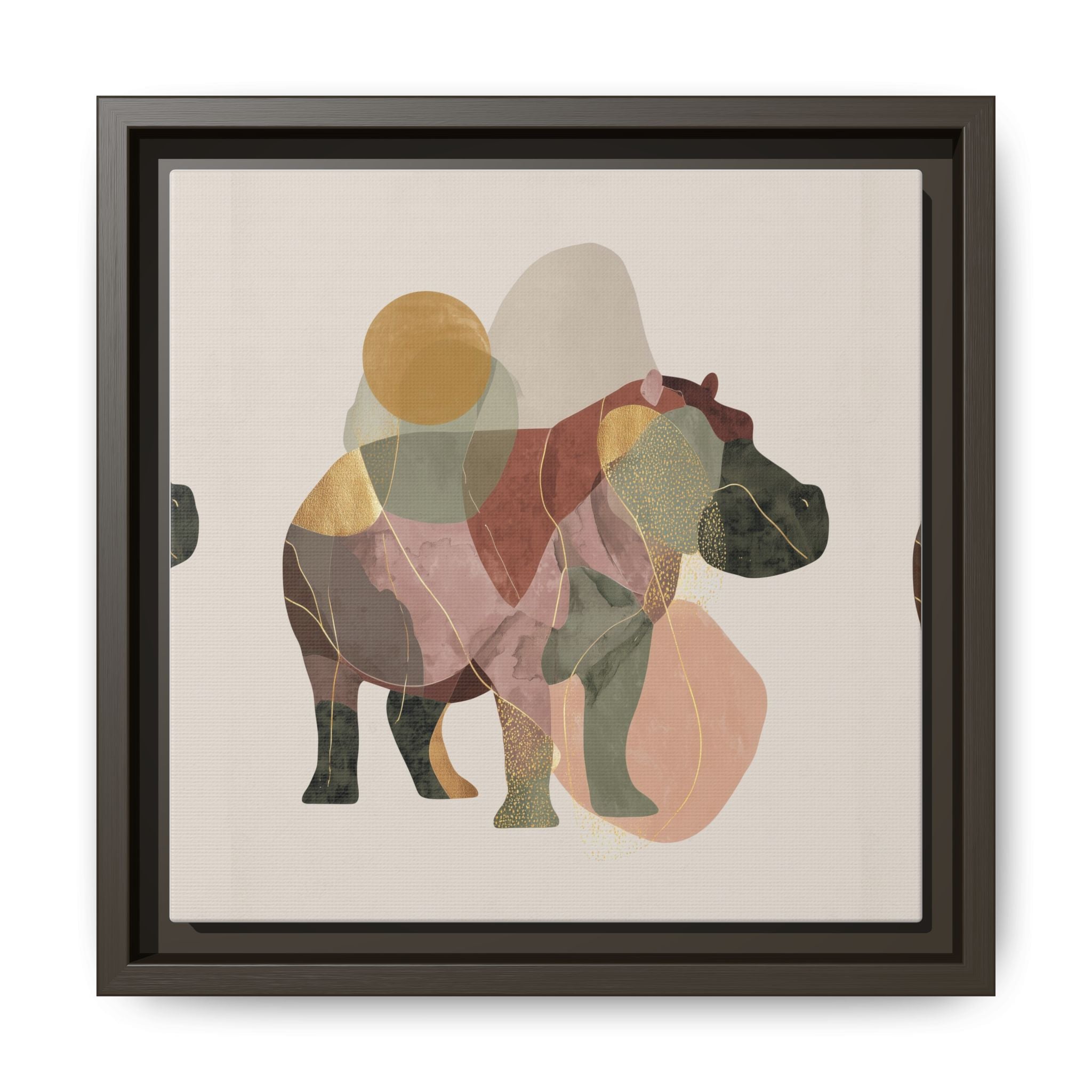 Geometric Hippo: Abstract Animal Art, Modern Watercolor Shapes   |  Personalized & Custom Orders Available