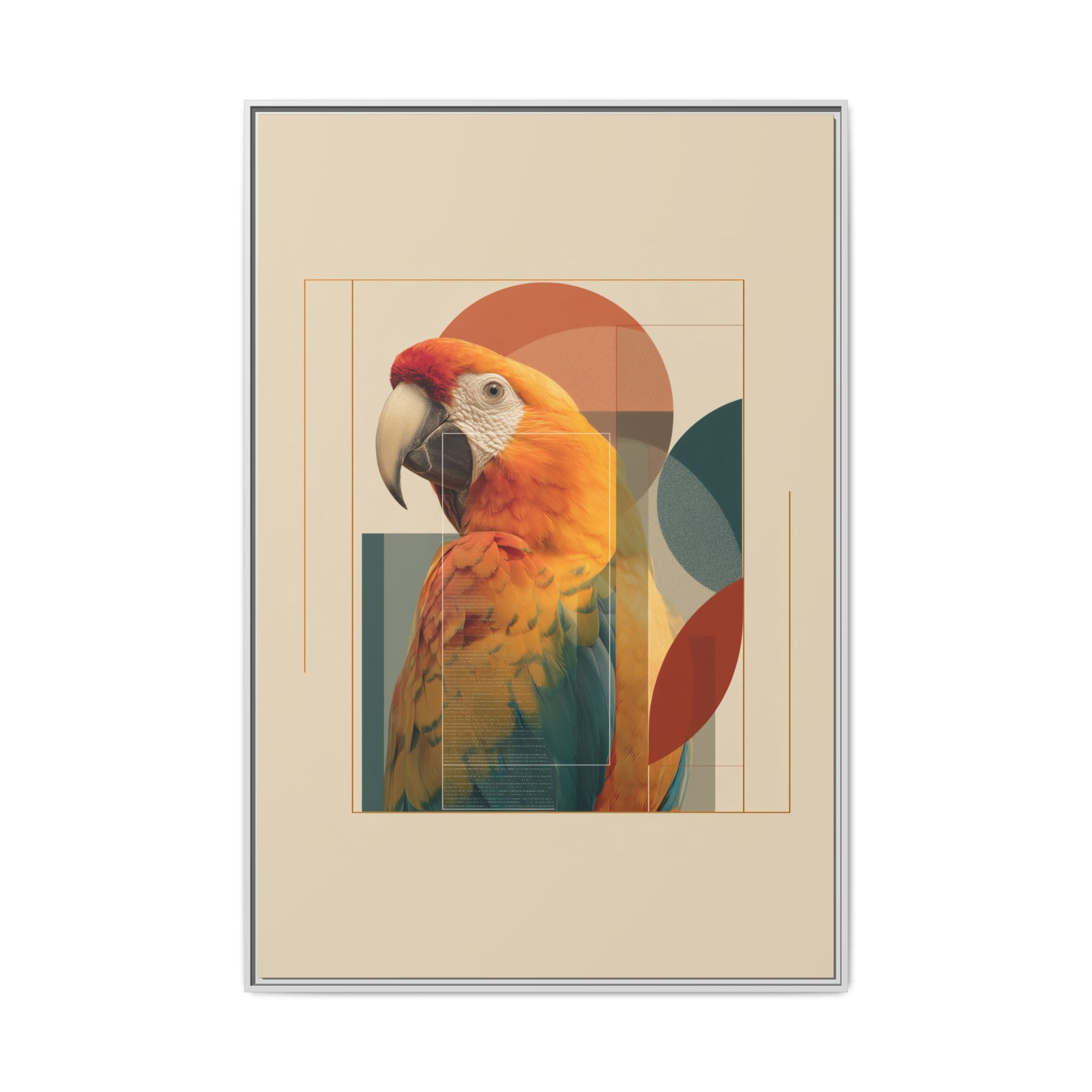 Macaw Geometry: Vibrant Avian Portrait, Modernist Graphic Design   |  Personalized & Custom Orders Available