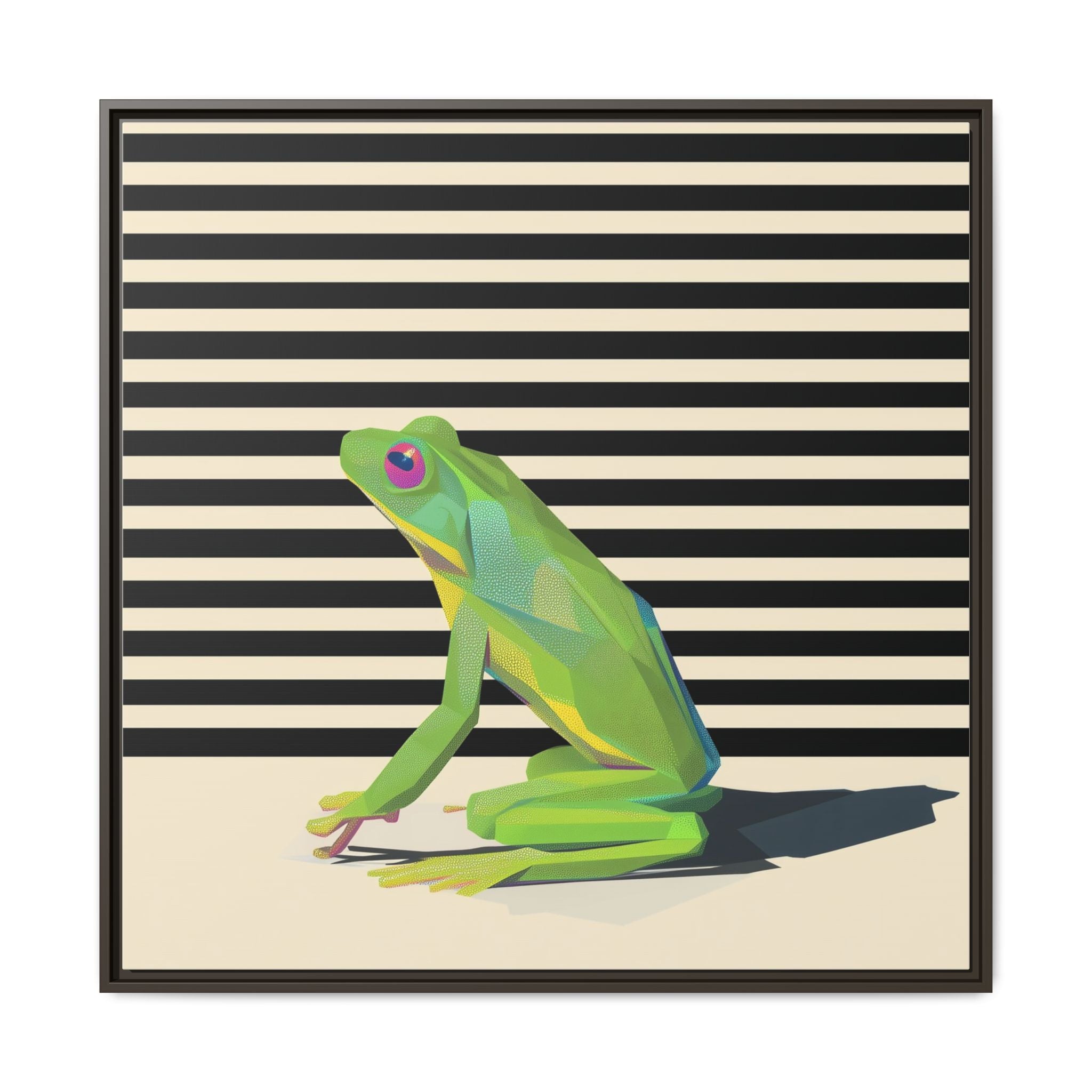Geometric Frog: Minimalist Animal Portrait, Modern Graphic Design   |    Custom Orders Available