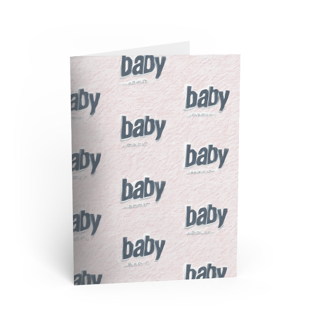 Baby Pattern Greeting Card — Cute Repeating “baby” Design for Baby Showers & Newborn Congrats