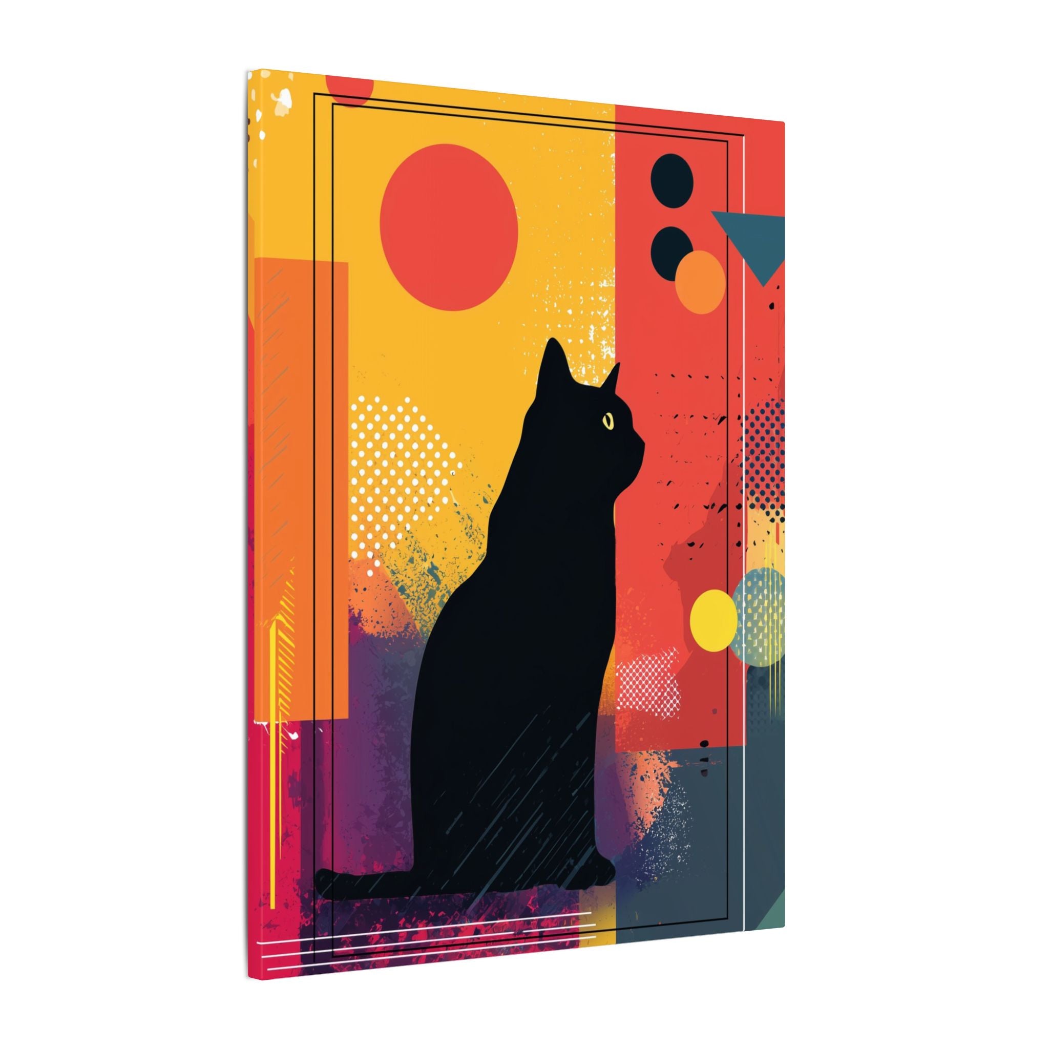 Feline Fusion: Geometric Kaleidoscope, Abstract Digital Art, Colorful Pop Silhouette   |  Personalized & Custom Orders Available