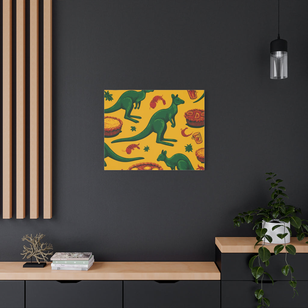 Kangaroo Canvas Wall Art, Vibrant Animal Decor, Unique Gift for Nature Lovers, Fun Kitchen Wall Hanging, Australian Themed Art