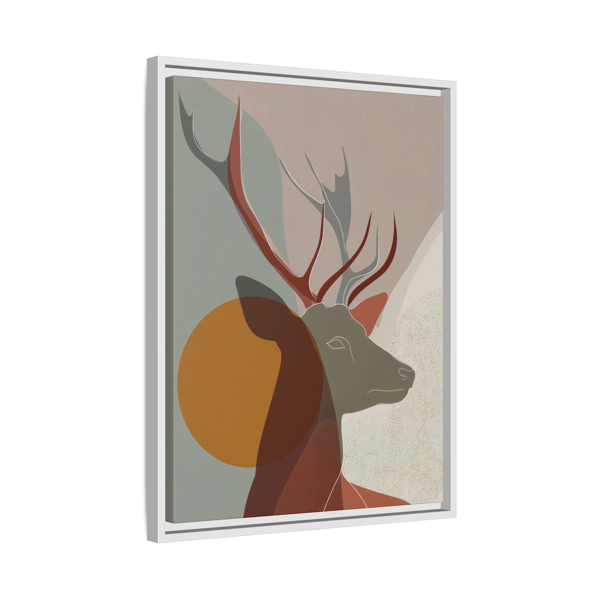Rustic Reverie Framed Print : Minimalist Deer Profile, Contemporary Graphic Art Print   |  Personalized & Custom Orders Available