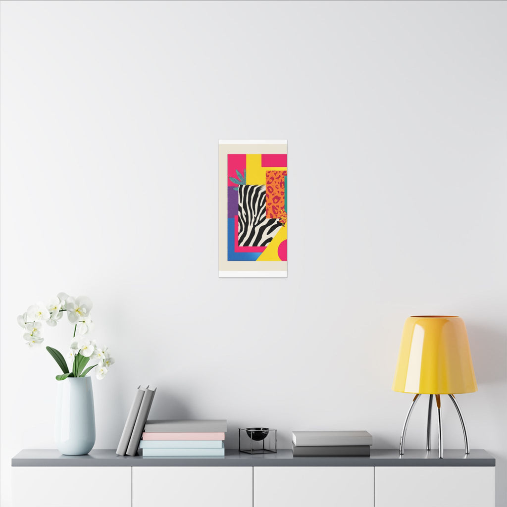 Copy of Pop Geometry: Zebra Leopard Fusion, Geometric Color Block, Modern Abstract Design   |   Custom Orders Accepted