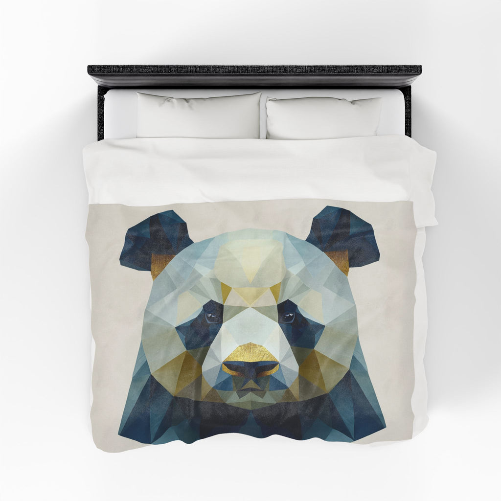 Geometric Panda Blanket : Low-Poly Digital Art, Contemporary Wildlife Illustration   |  Personalized & Custom Orders