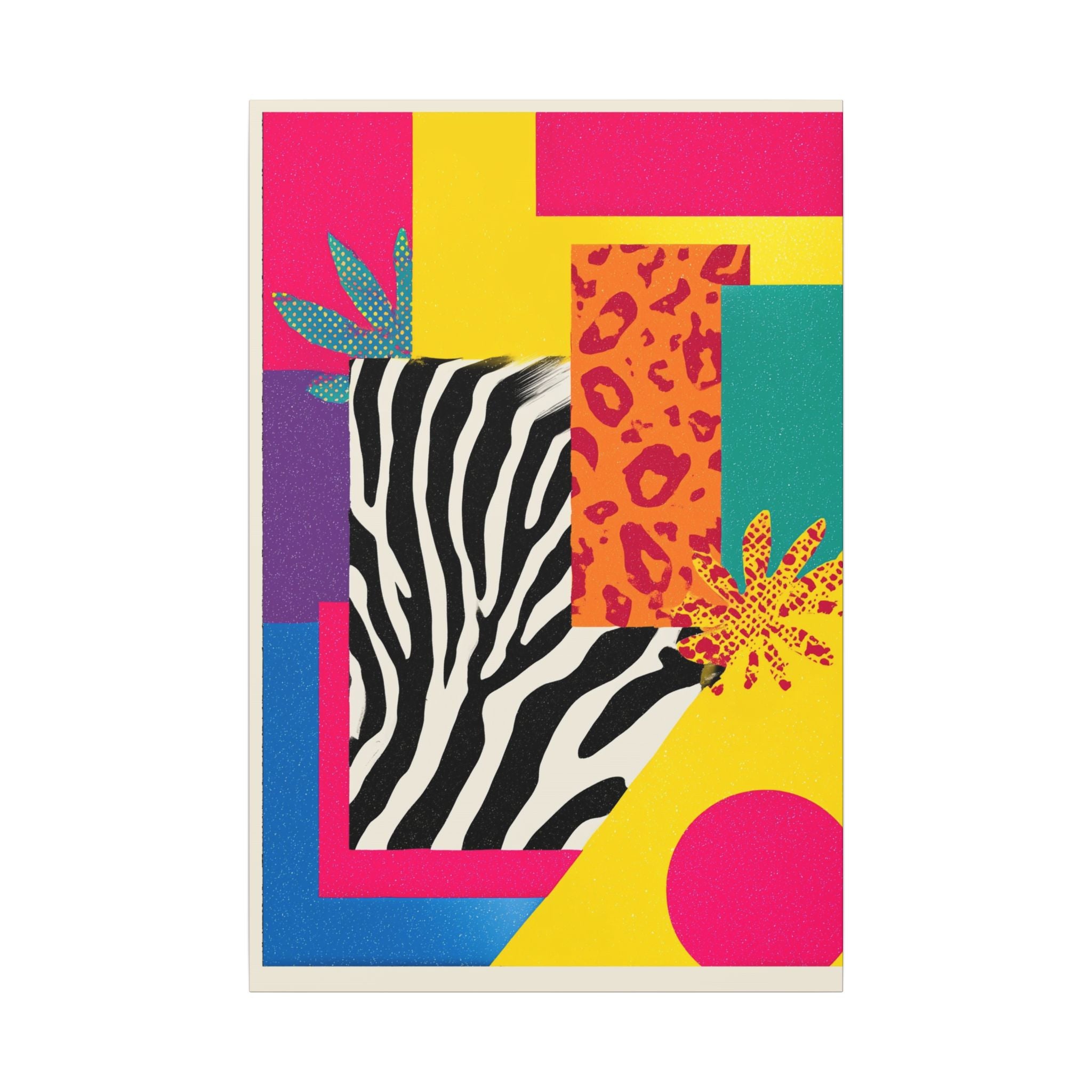 Pop Geometry: Zebra Leopard Fusion, Geometric Color Block, Modern Abstract Design   |   Custom Orders Accepted