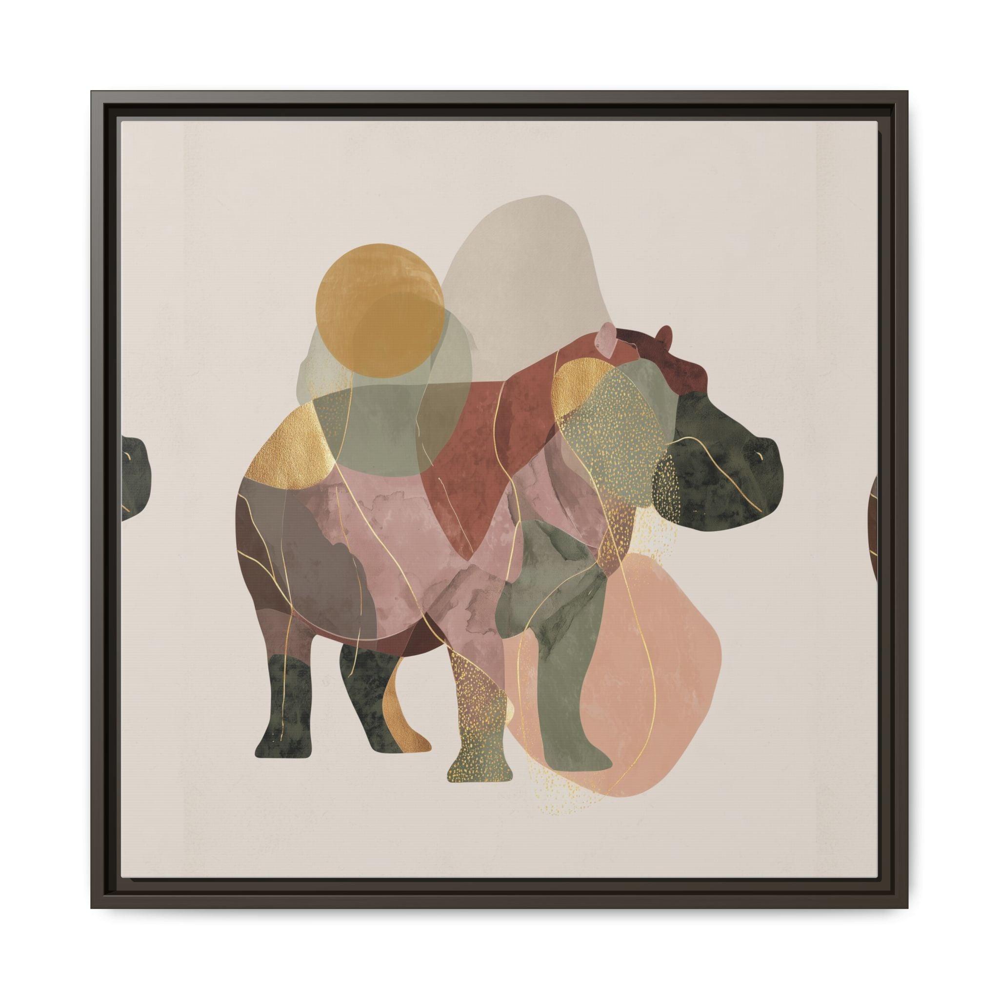 Fragmented Hippopotamus: Geometric Abstract Art, Minimalist Animal Portrait   |  Personalized & Custom Orders Available