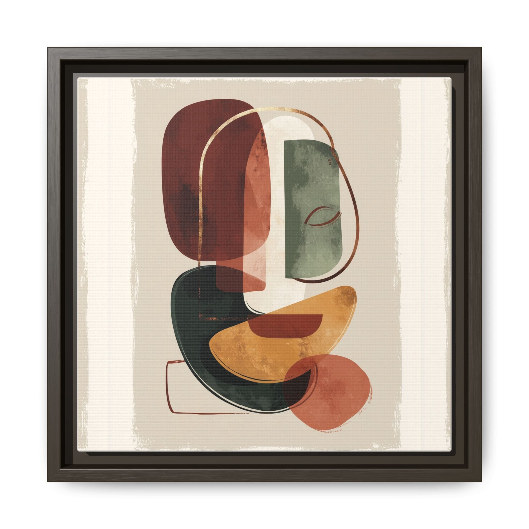 Layered Geometries: Mid-Century Modern Composition, Organic Abstract Design, Translucent Intersecting Shapes   |   Custom Orders Accepted