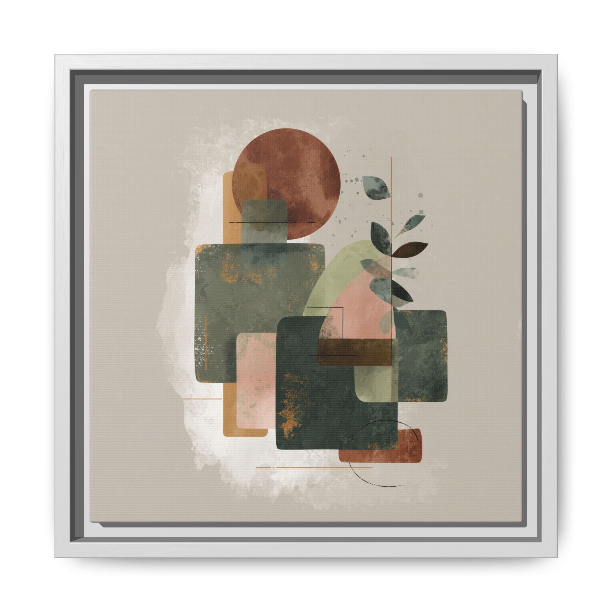 Geometric Harmony: Abstract Watercolor Composition, Mid-Century Modern Design, Organic Shapes   |   Custom Orders Accepted