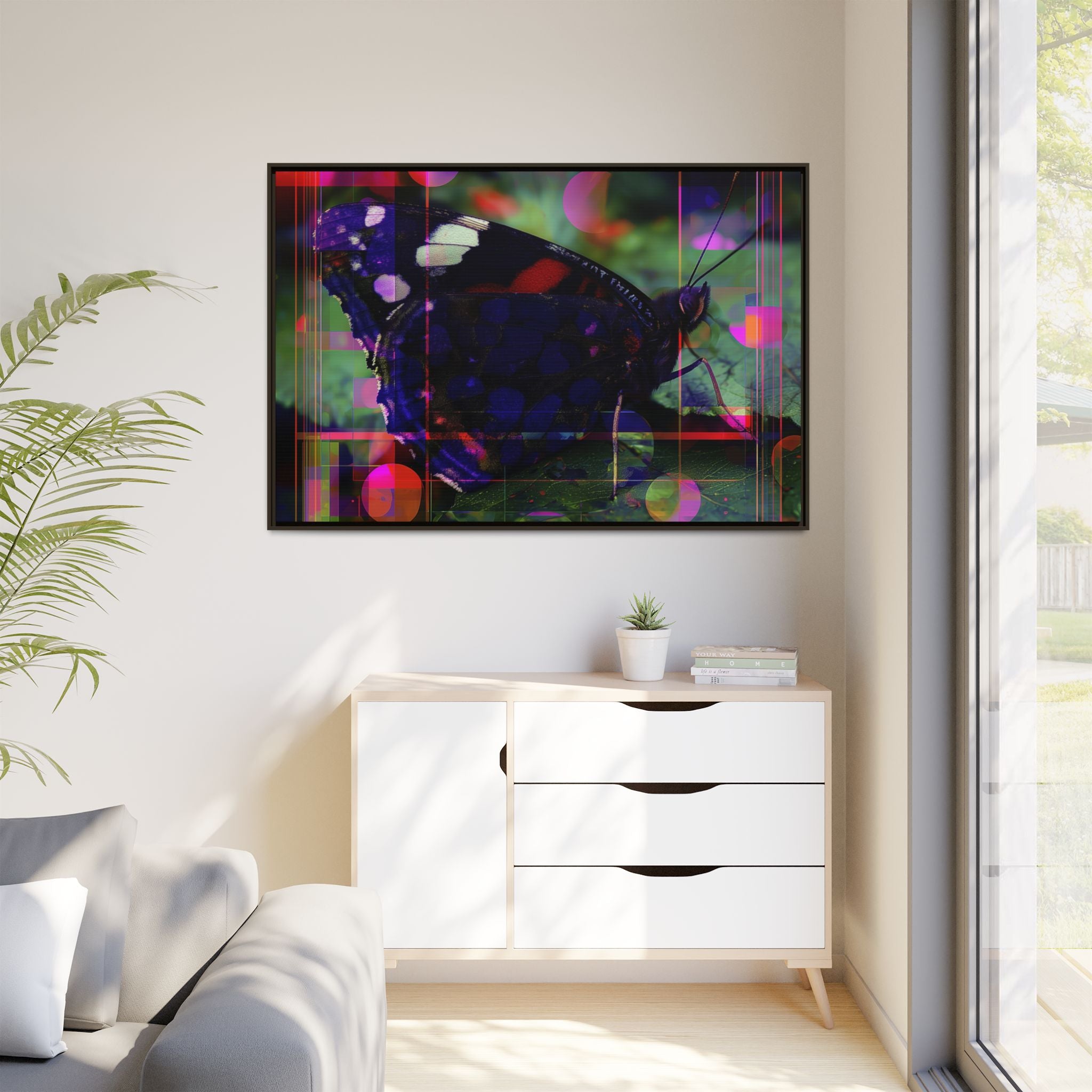 Geometric Butterfly Framed Print: Digital Glitch Butterfly Art, Geometric Nature Photography   |  Personalized & Custom Orders Available