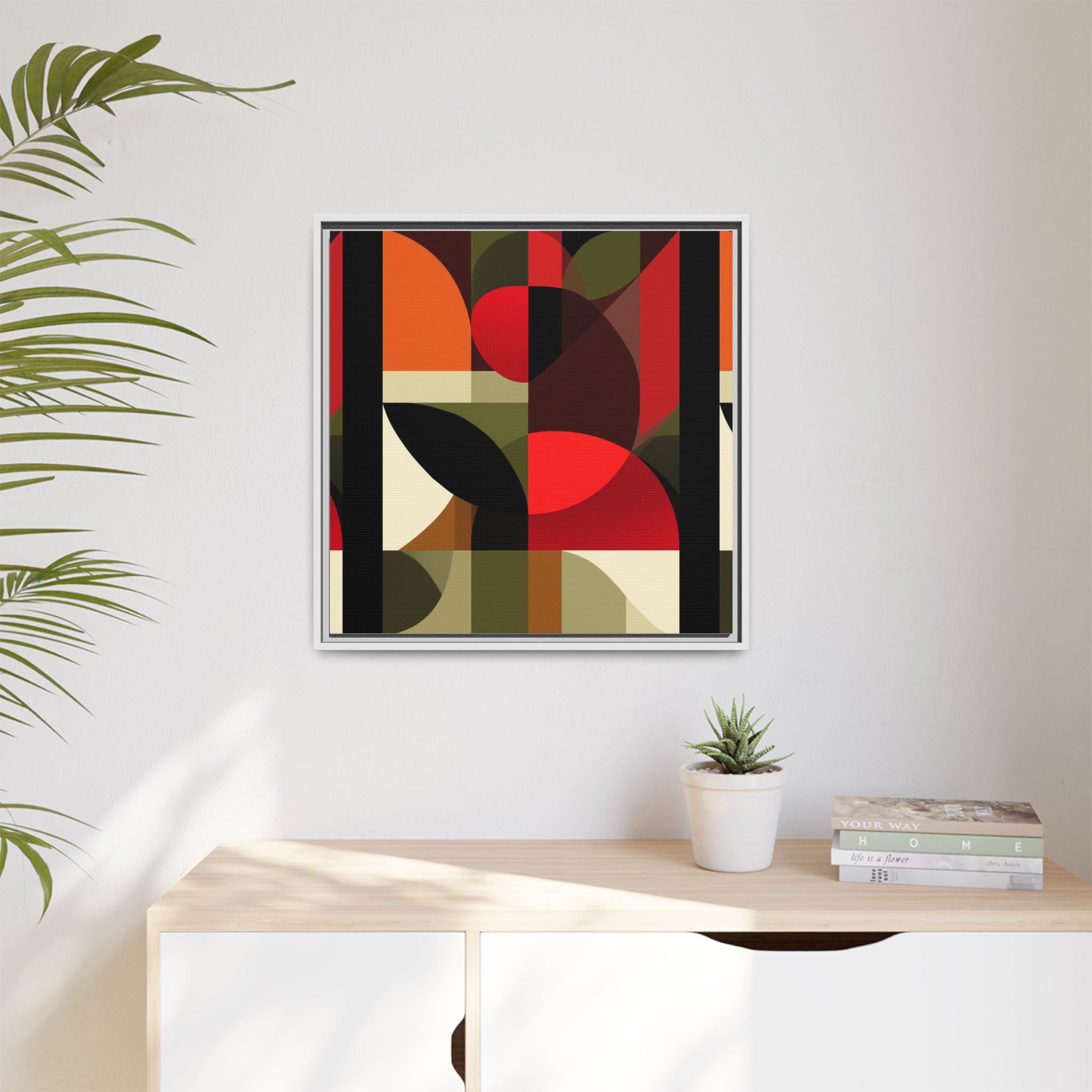 Geometric Fusion: Modern Abstract Composition, Cubist Color Blocks, Architectural Form Harmony   |   Custom Orders Accepted