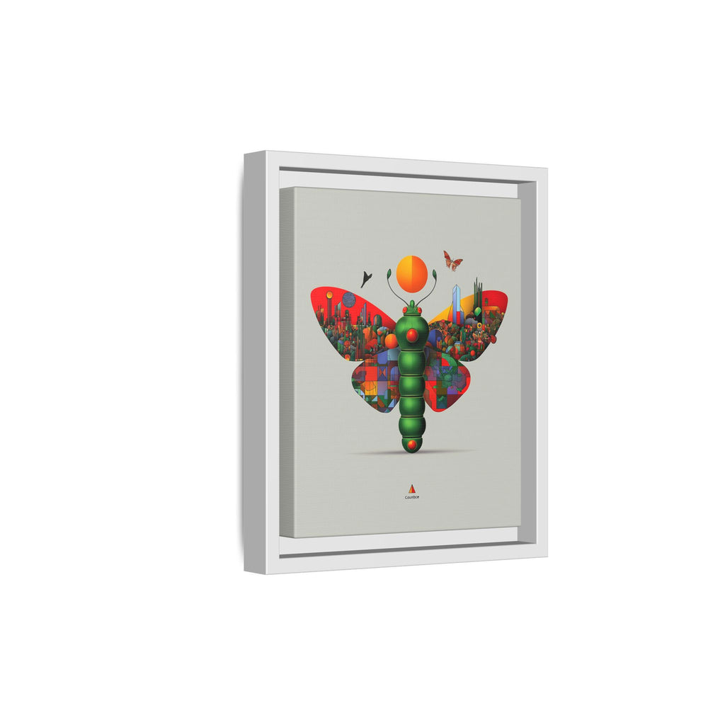 Urban Metamorphosis Framed Print: Geometric Cityscape Butterfly, Digital Surrealism Collage   |  Custom Orders Available