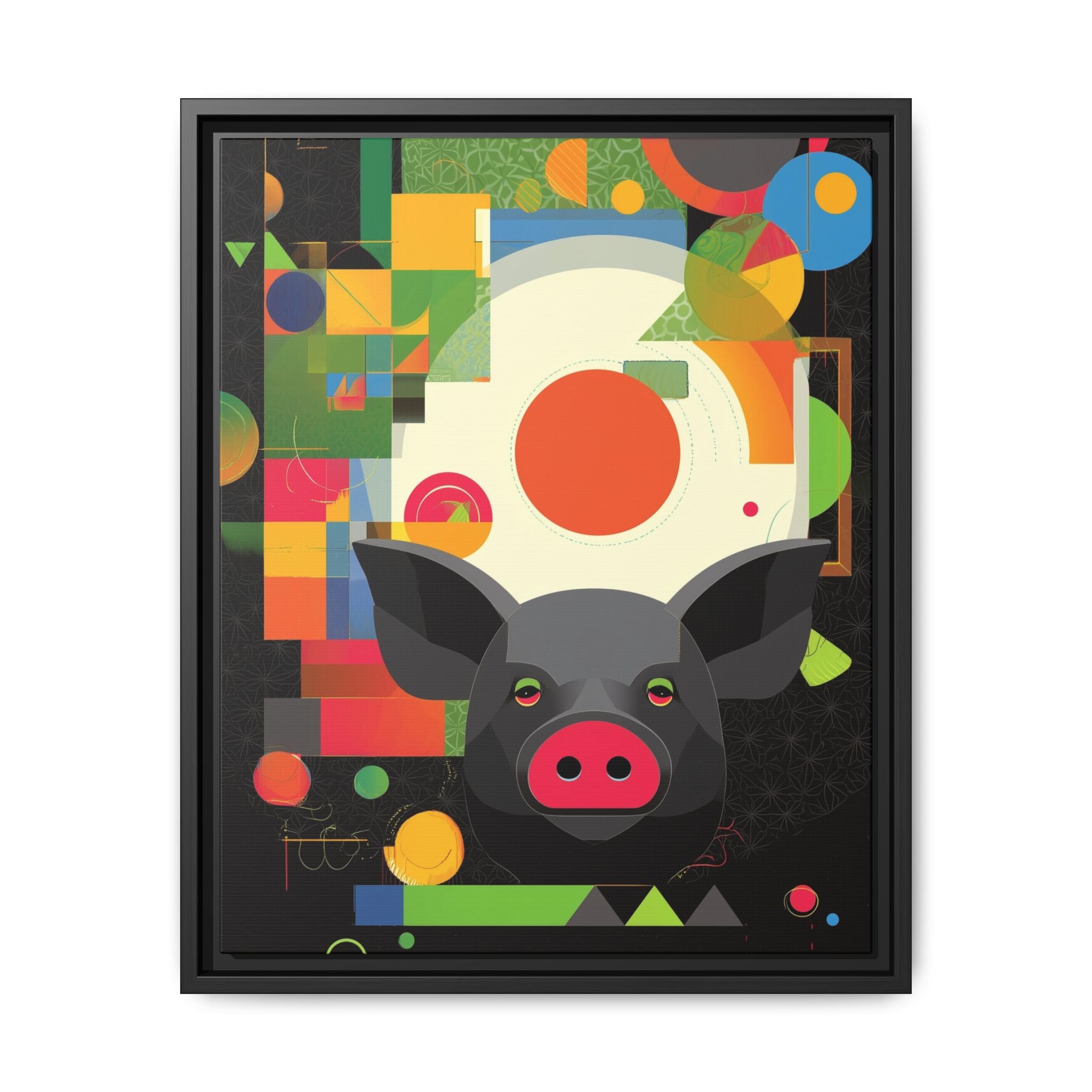 Prismatic Pig: Geometric Abstract Design, Digital Graphic Art Illustration   |    Custom Orders Available