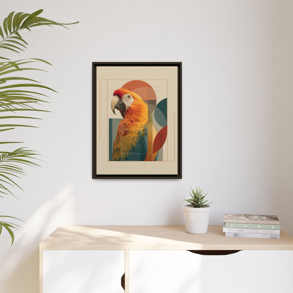 Macaw Geometry: Vibrant Avian Portrait, Modernist Graphic Design   |  Personalized & Custom Orders Available