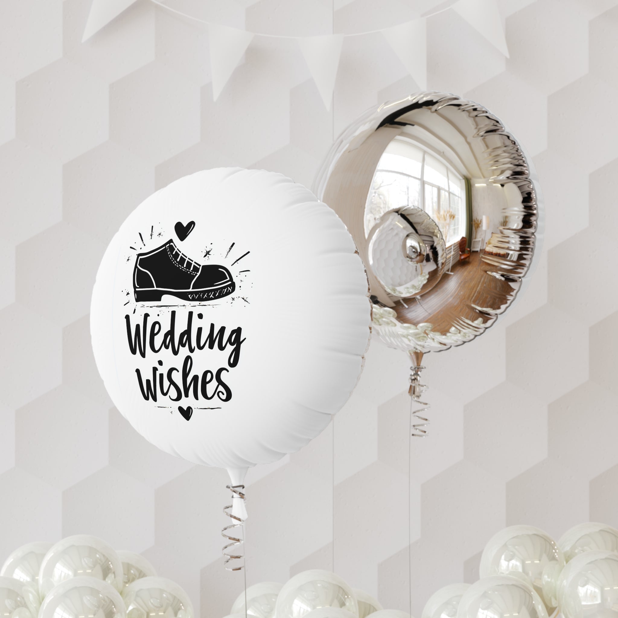 Wedding Wishes Mylar Balloon — Bridal Shower & Wedding Decoration