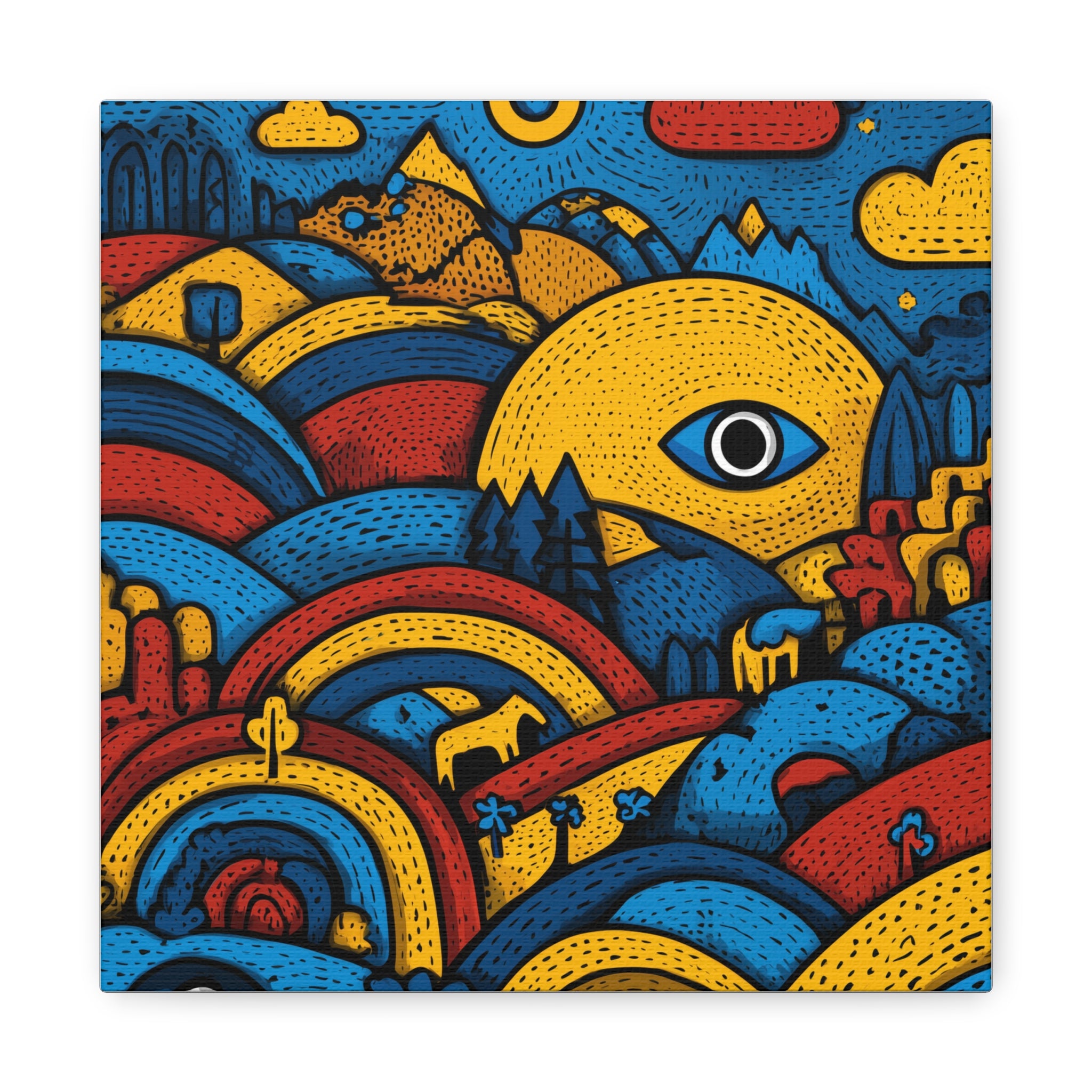 Colorful Landscape Canvas Artwork, Abstract Wall Decor, Home Wall Art, Boho Decor, Eye-catching Art for Living Room