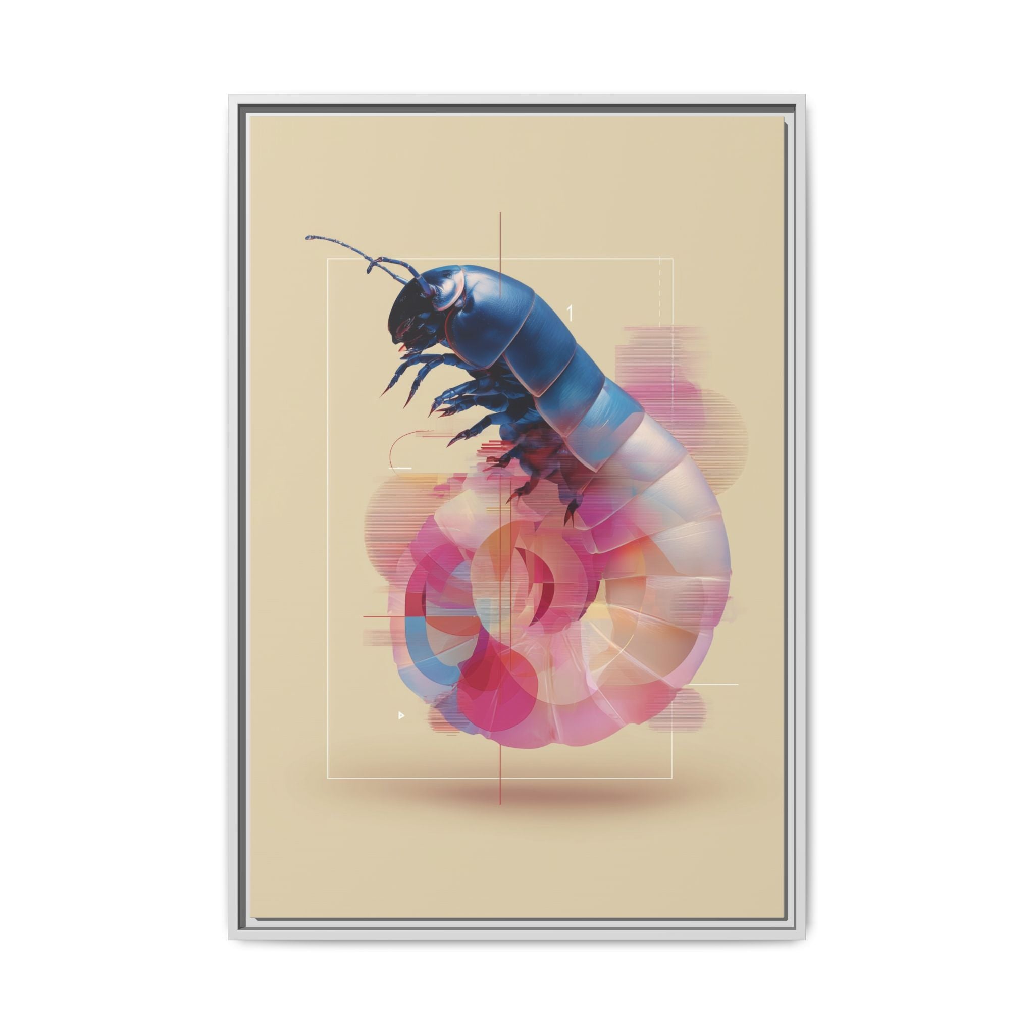 Exoskeleton Enigma: Digital Glitch Isopod, Metallic Crustacean Portrait   |  Personalized & Custom Orders Available