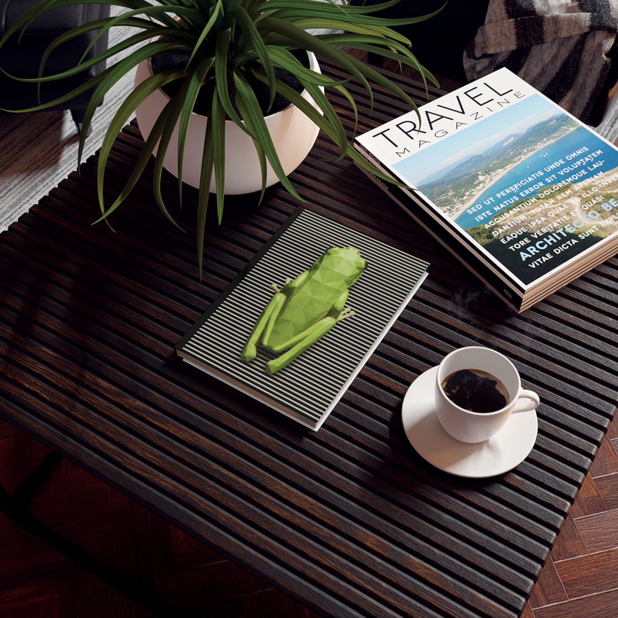 Personalized Amphibian Geometry Journal : Low-Poly Frog Portrait, Geometric Digital Art Personalized Journal   |     Custom Orders Accepted