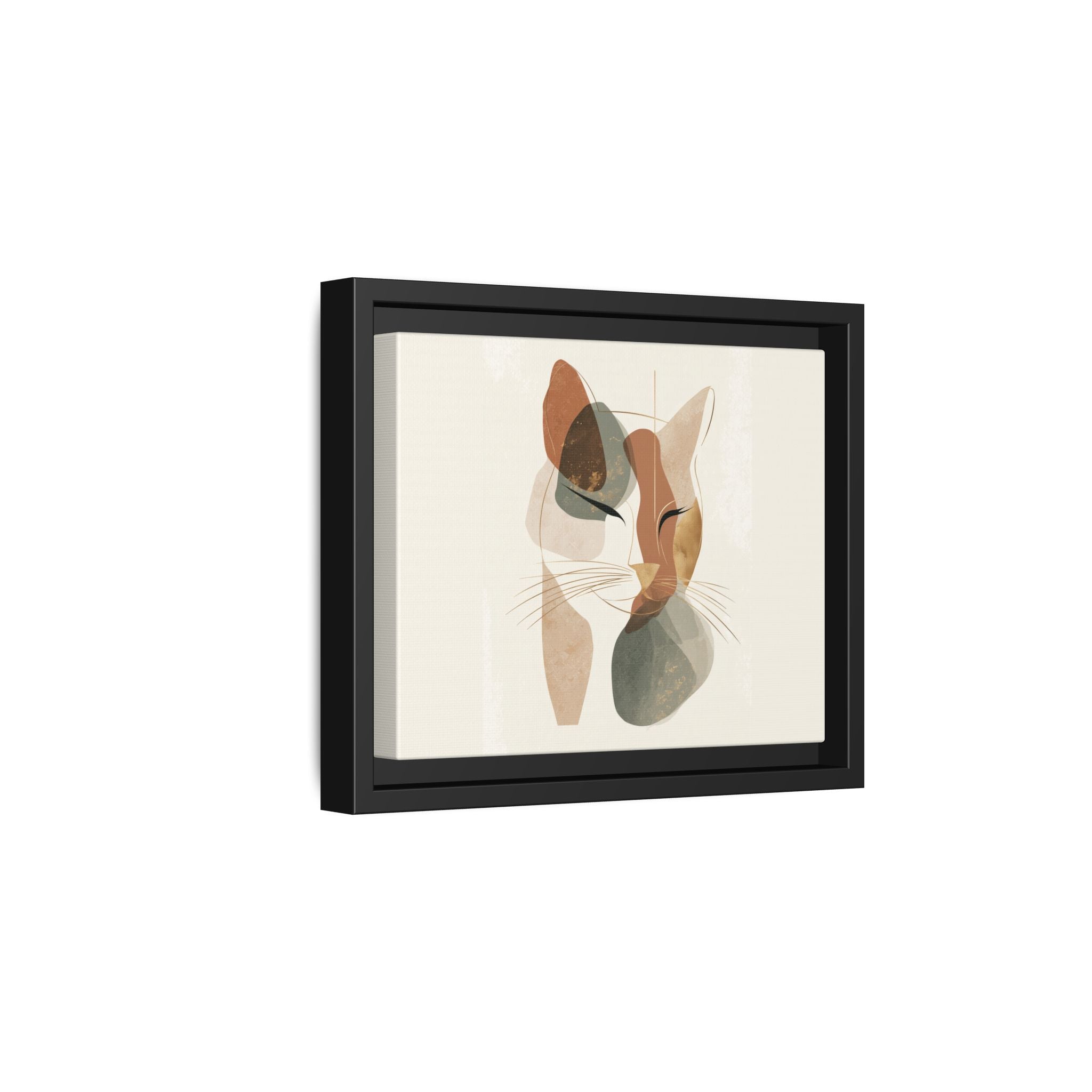 Feline Geometry: Abstract Cat Portrait, Minimalist Earth Tones   |  Personalized & Custom Orders Available