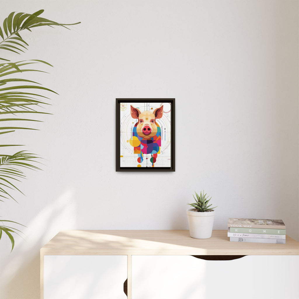 Geometric Pig: Digital Cubist Portrait, Mathematical Animal Abstraction   |    Custom Orders Available