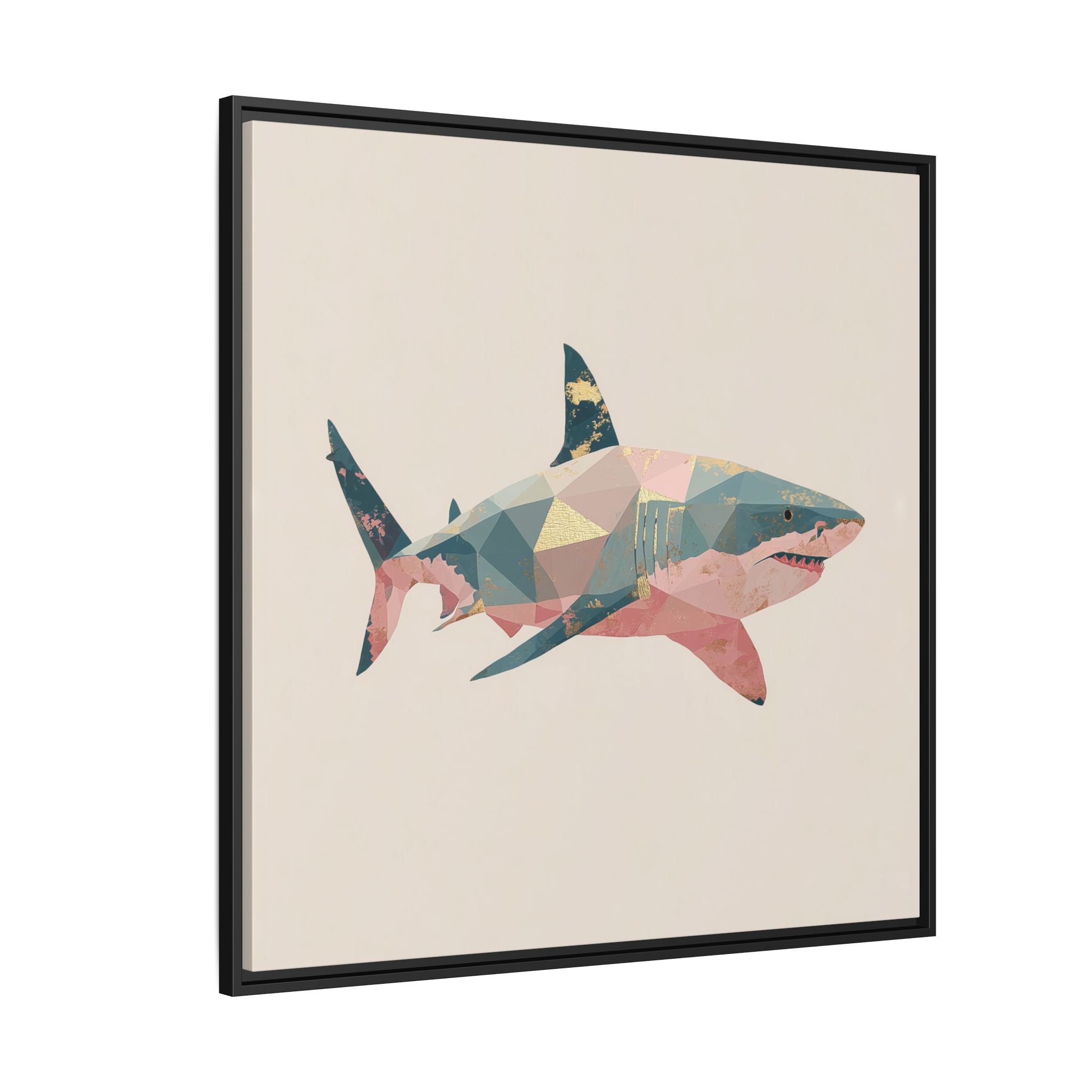 Geometric Shark Spectrum: Polygonal Marine Predator, Abstract Metallic Design   |  Personalized & Custom Orders Available