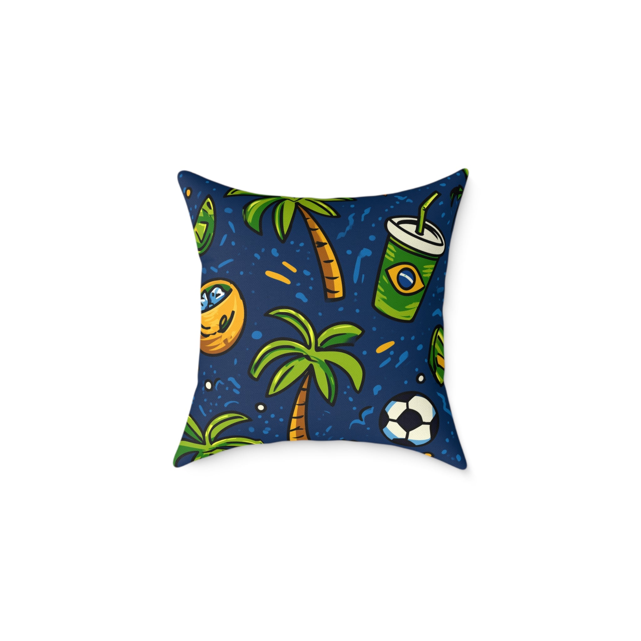 Brazil-Themed Square Poly Canvas Pillow, Boho Decorative Cushion, Living Room Accent, Gift for Nature Lovers, Eco-Friendly [...]