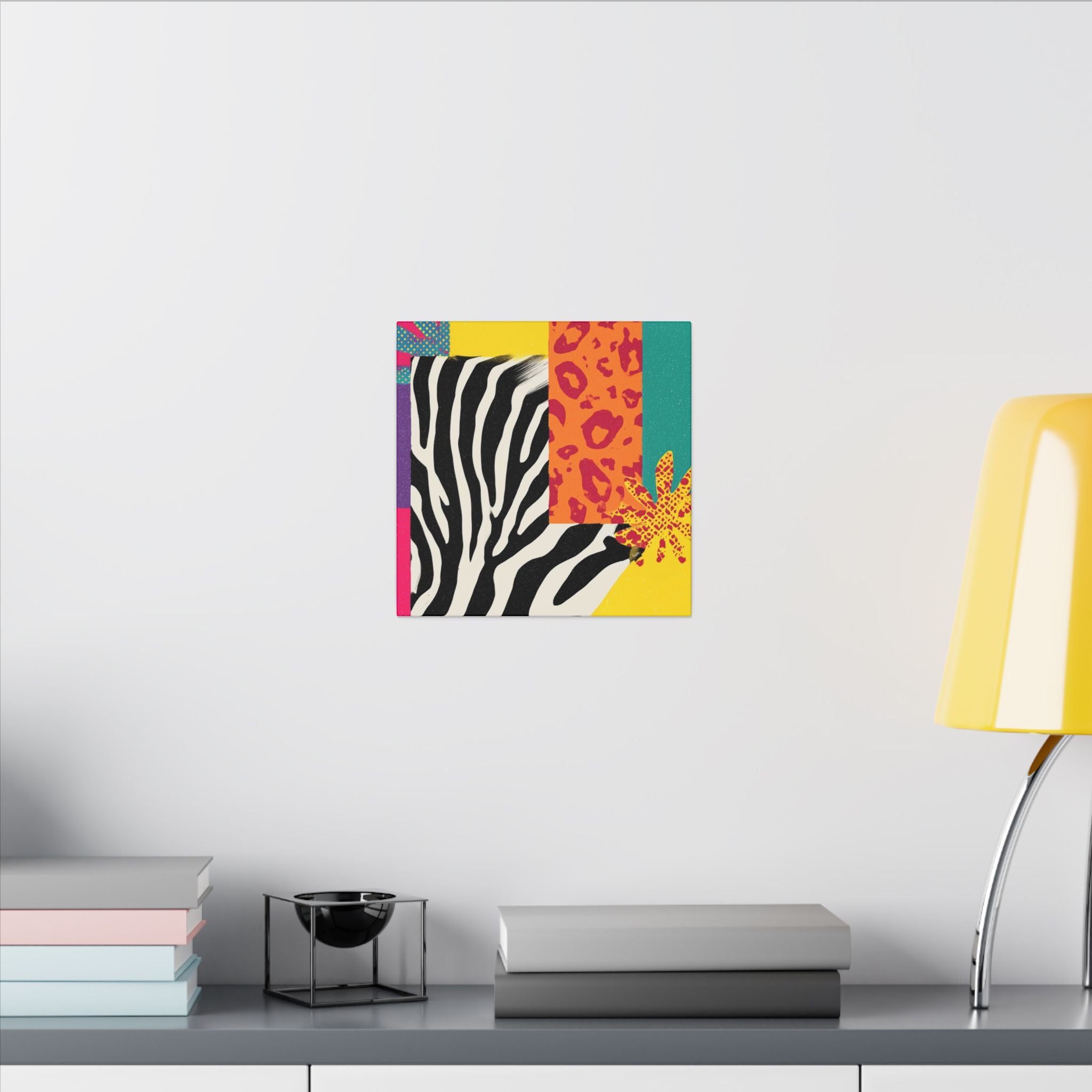 Copy of Pop Geometry: Zebra Leopard Fusion, Geometric Color Block, Modern Abstract Design   |   Custom Orders Accepted