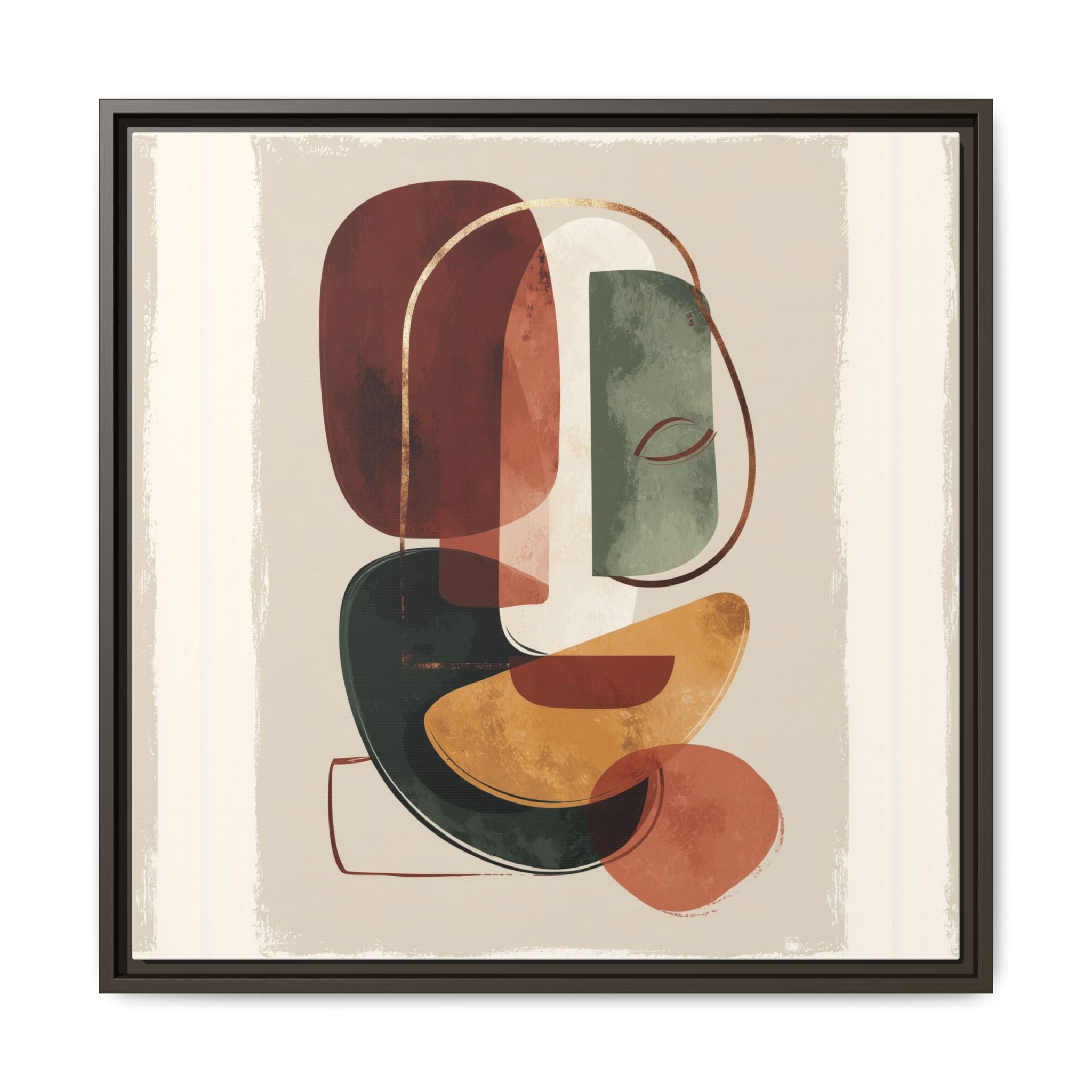 Layered Geometries: Mid-Century Modern Composition, Organic Abstract Design, Translucent Intersecting Shapes   |   Custom Orders Accepted