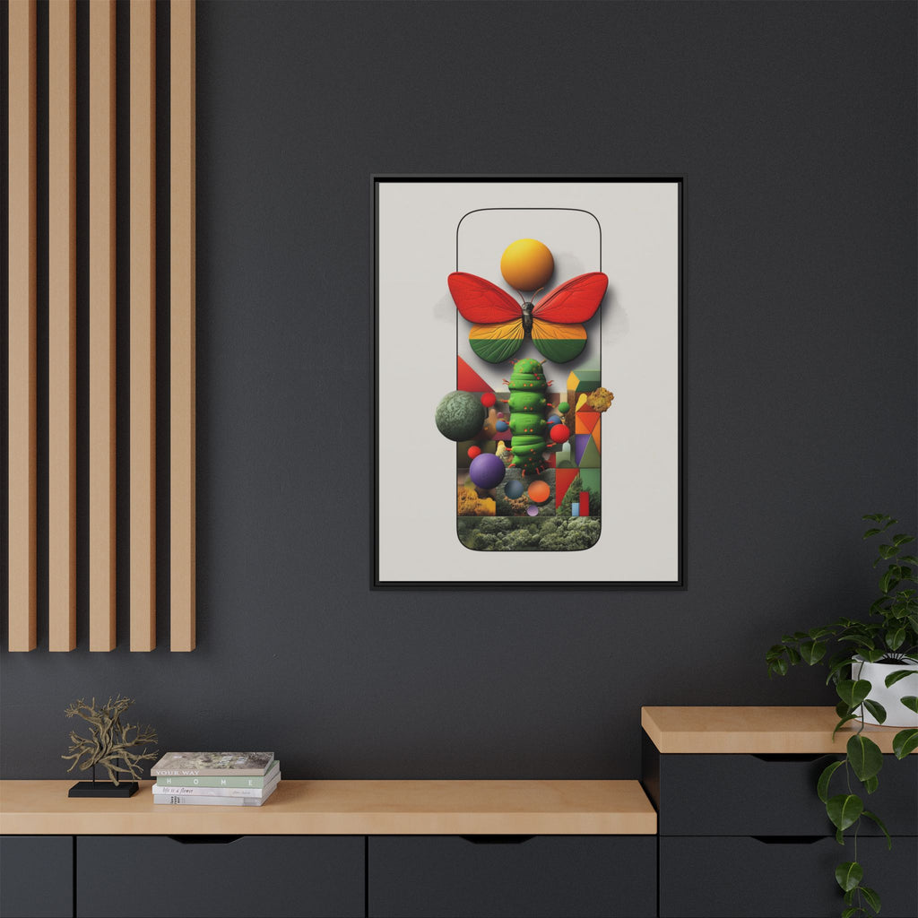 Metamorphosis Framed Print : Geometric Nature Transformation, Vibrant Butterfly Composition   |  Personalized & Custom Orders Available