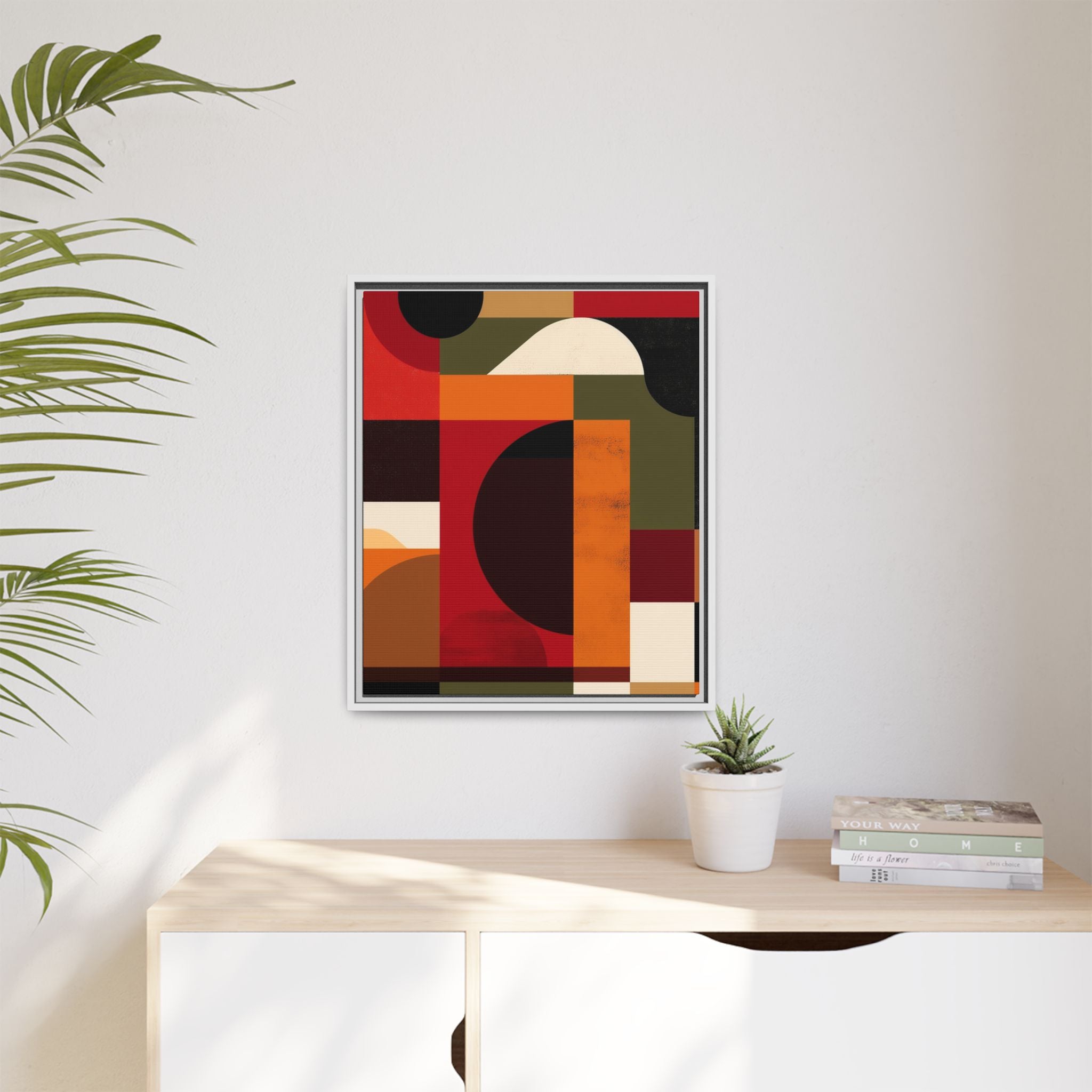 Geometric Convergence: Abstract Bauhaus Design, Constructivist Color Blocks, Architectural Art Composition   |   Custom Orders Accepted