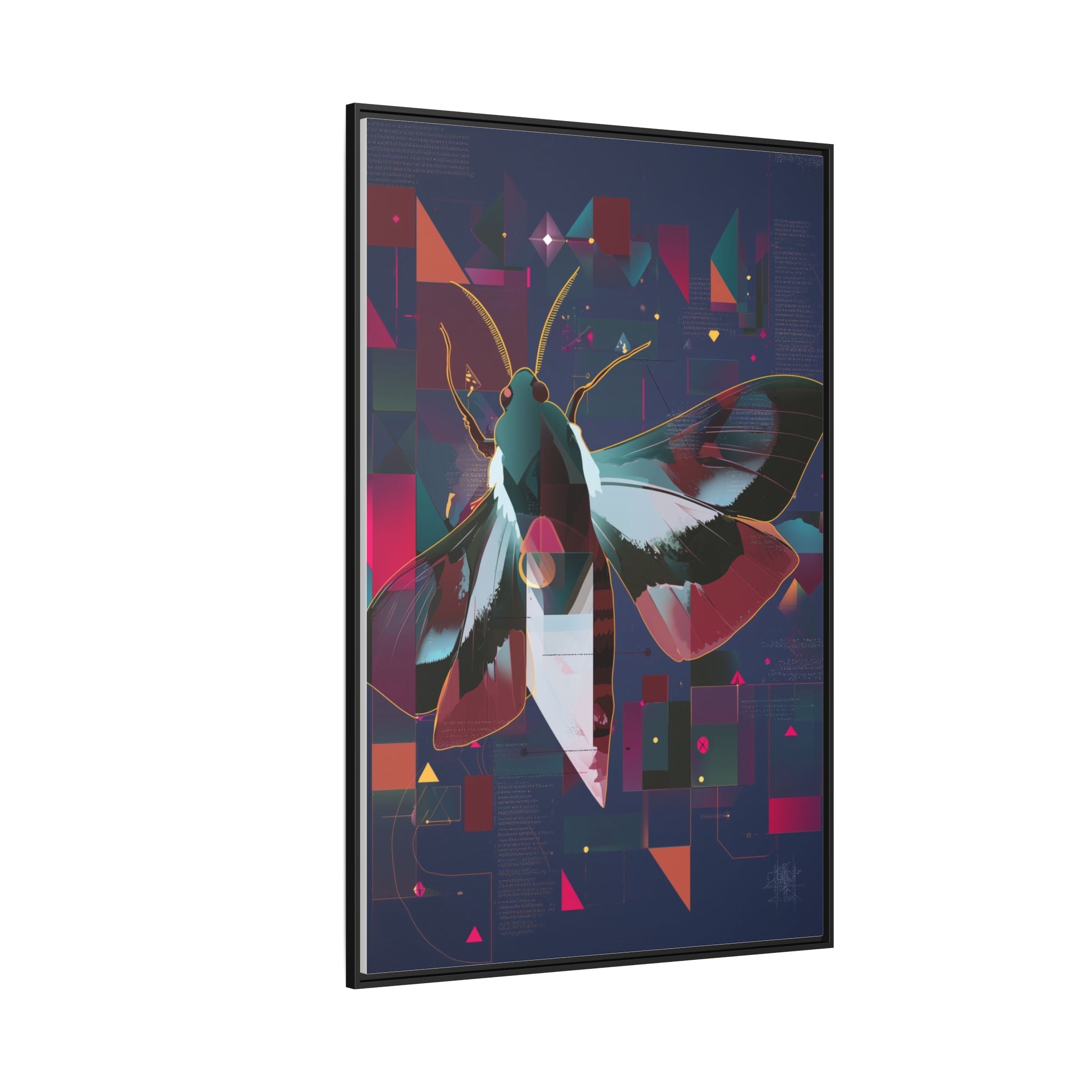 Metamorphic Circuits Framed Print : Geometric Butterfly Fusion, Digital Abstract Techno-Art   |   Custom Orders Available